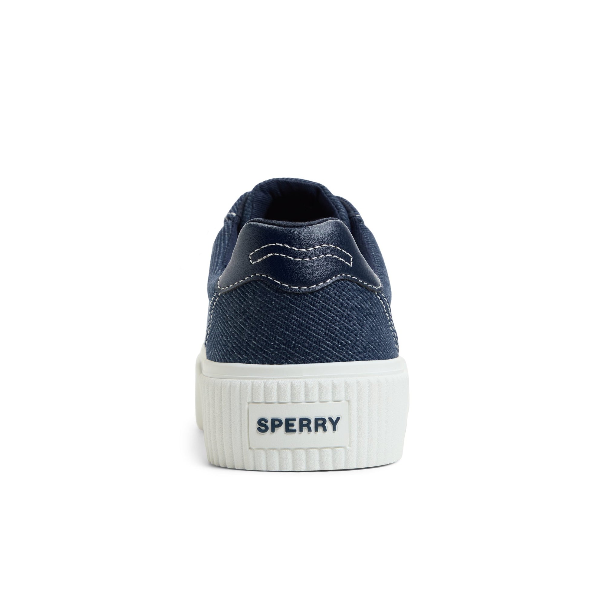 Three-quarter angle of Navy Bermuda Lace to Toe Platform Sneakers Low Top Sneakers's front side