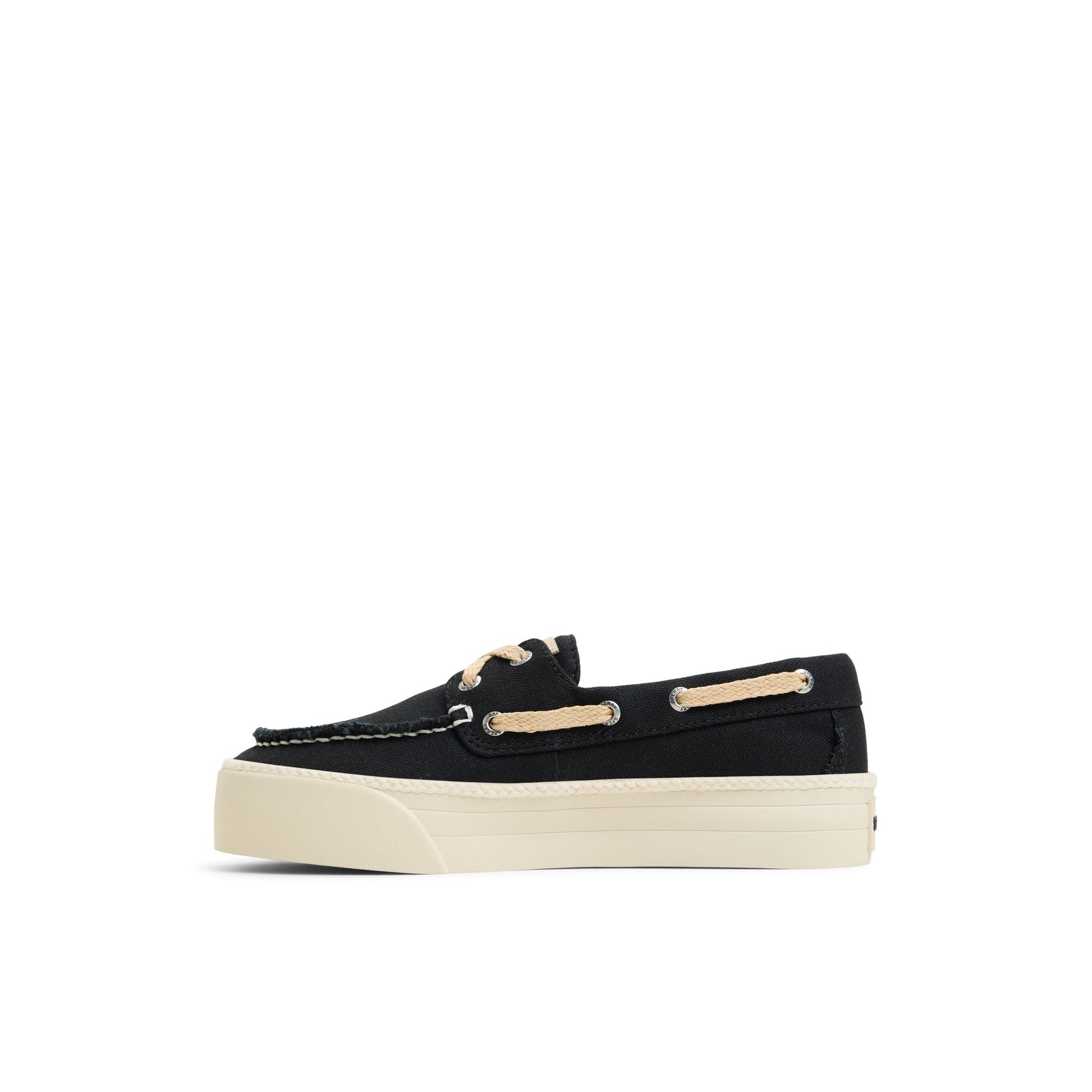 Three-quarter angle of Black Bahama 3.0 Sneaker Boat Shoes's back side