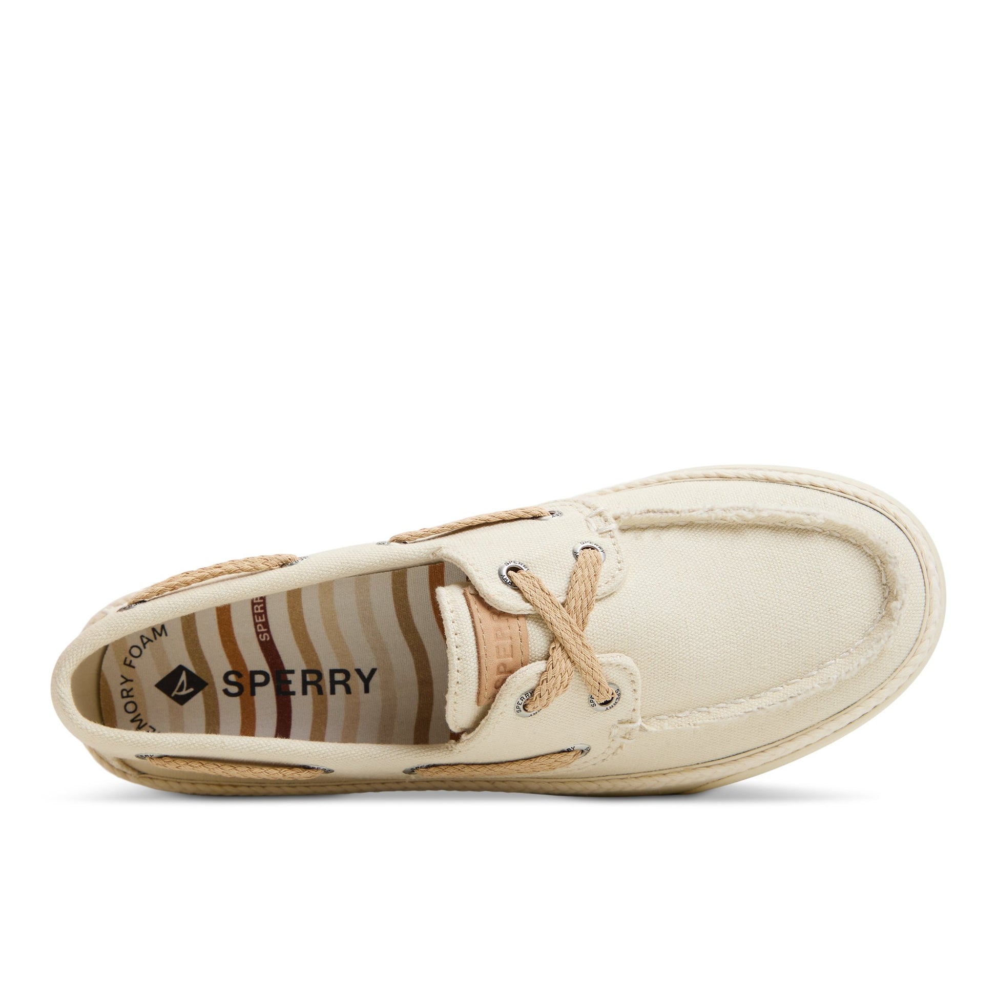 Top-down view of the Cream Bahama 3.0 Sneaker Boat Shoes