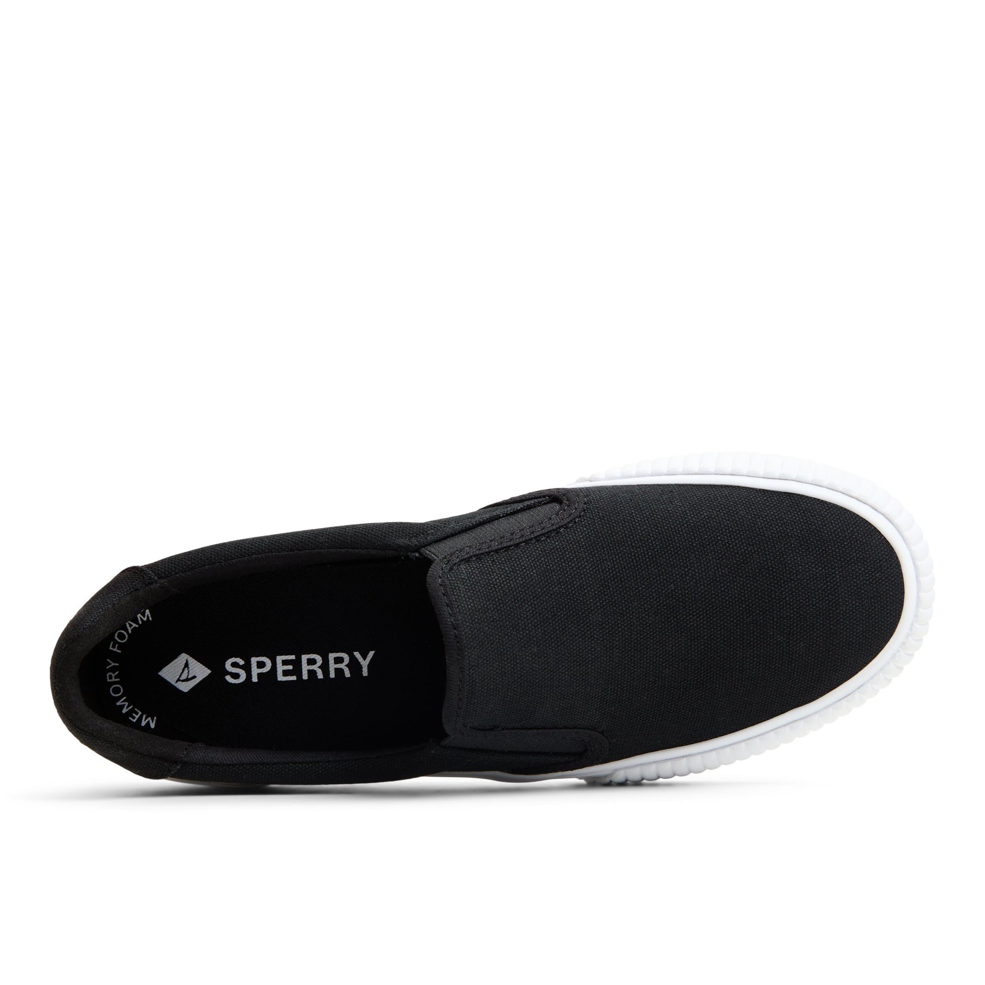 Top-down view of the Black Bermunda Slip-on Sneaker Low Top Sneakers