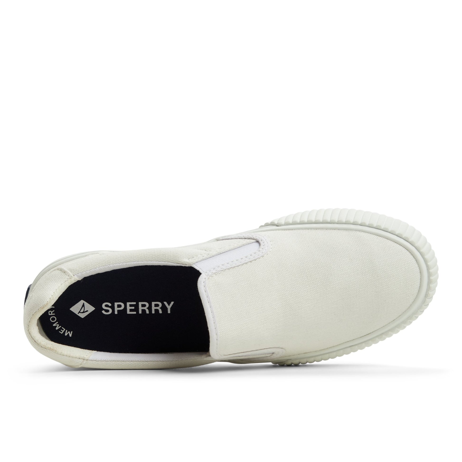 Top-down view of the White Bermunda Slip-on Sneaker Low Top Sneakers