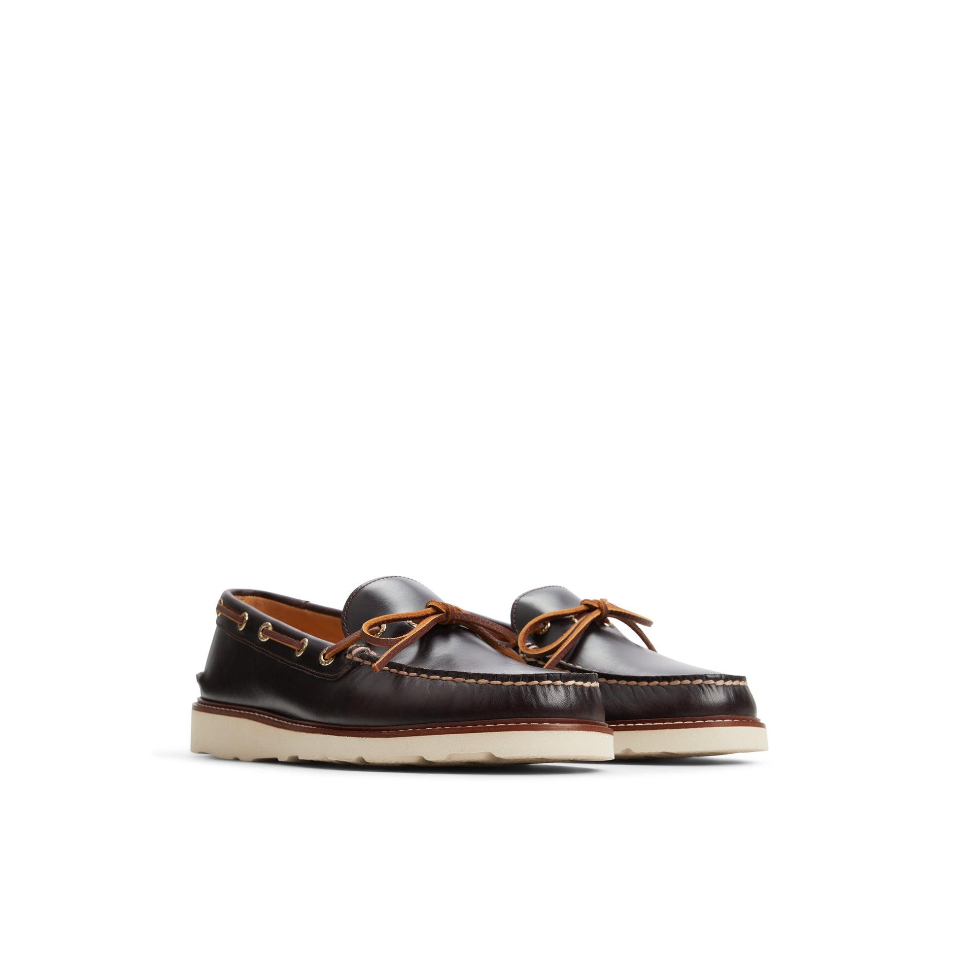 Side view of Dark Brown Gold Cup™ Vibram Boat Shoe Driver Loafer Casual Shoes