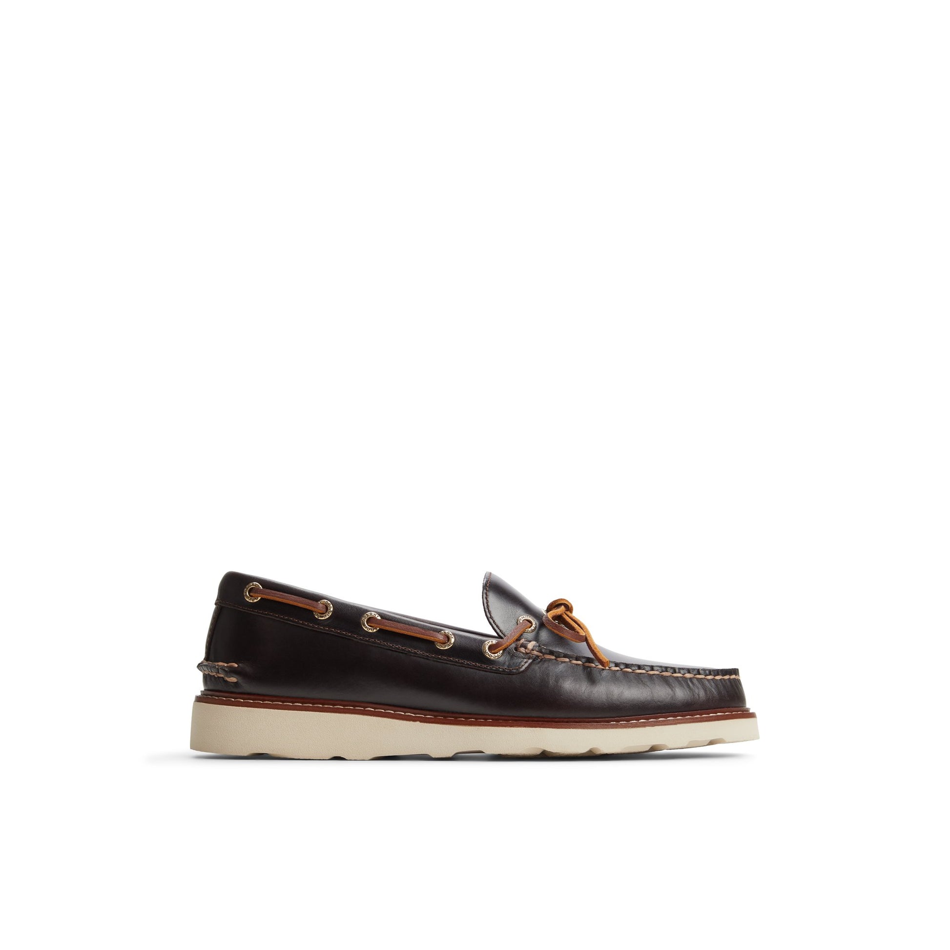 Main View of Dark Brown Gold Cup™ Vibram Boat Shoe Driver Loafer Casual Shoes for Mens