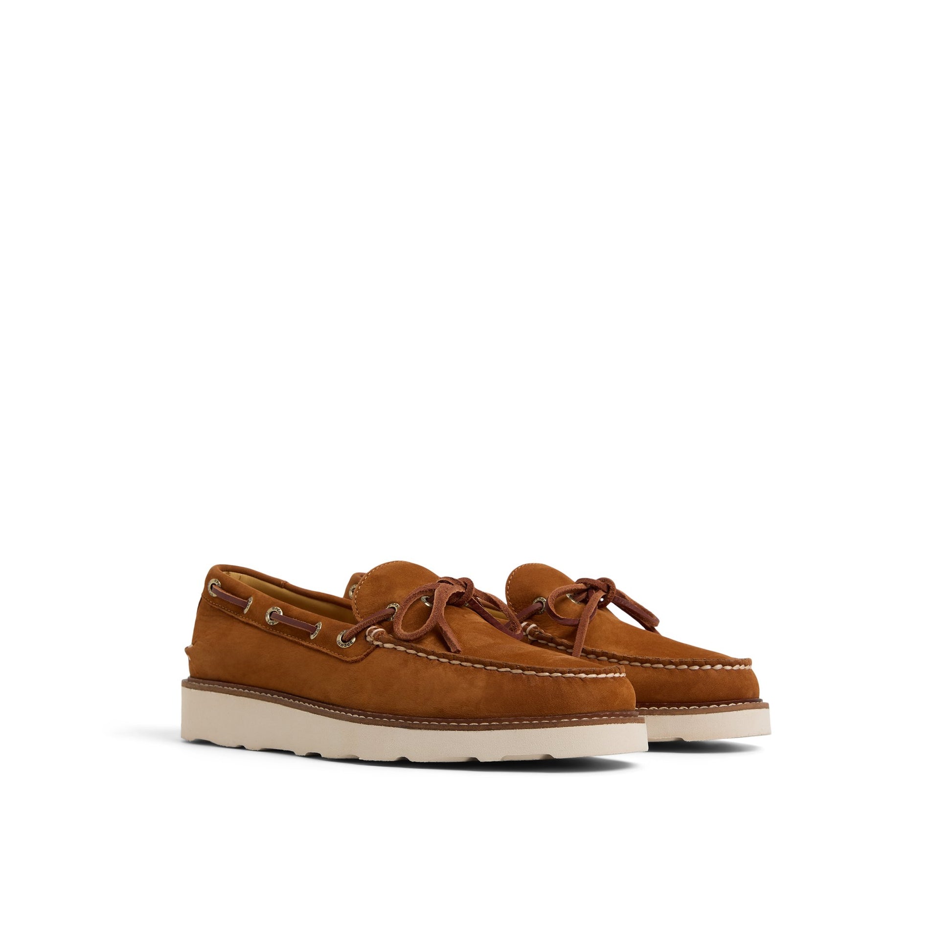 Side view of Brown Gold Cup™ Vibram Boat Shoe Driver Loafer Casual Shoes