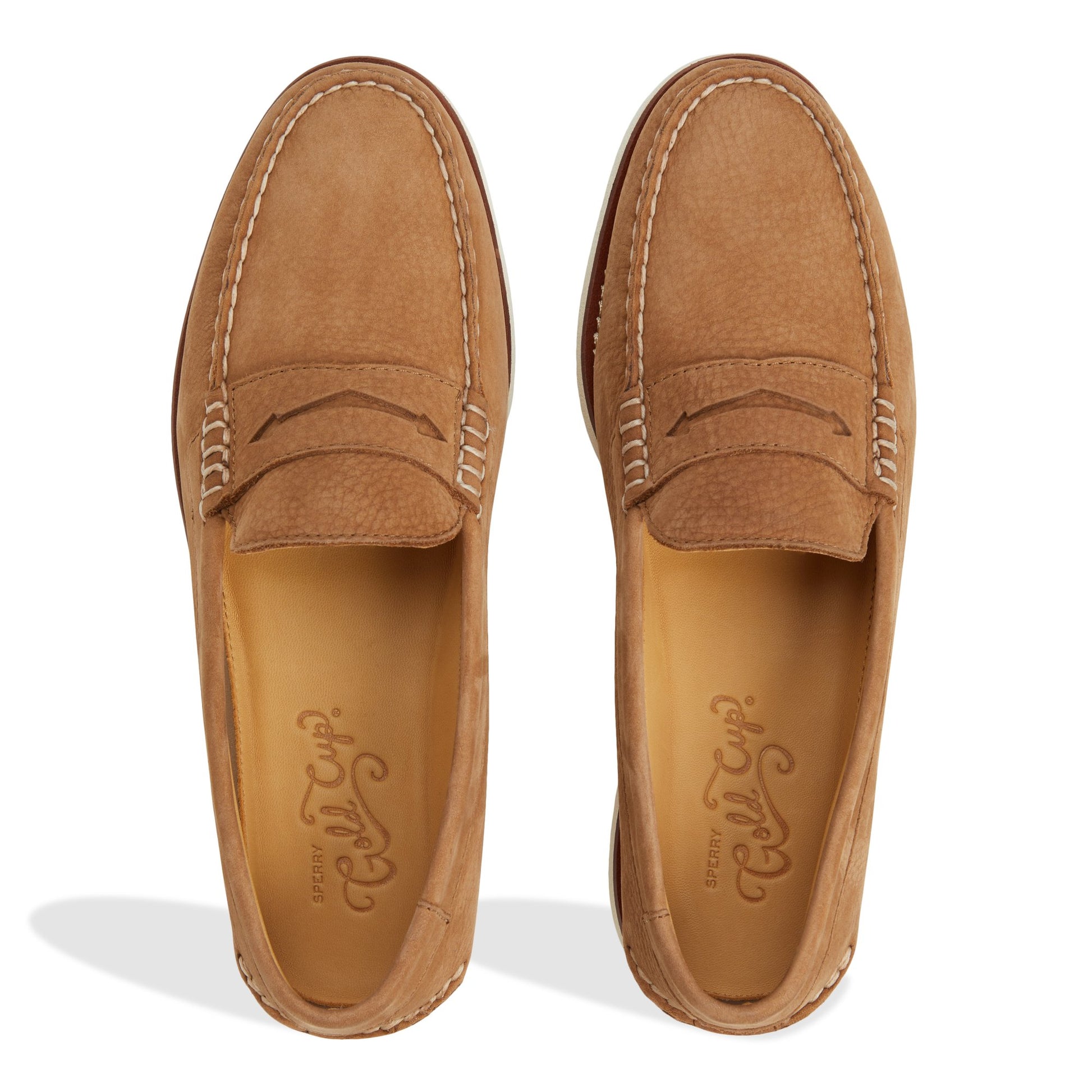 Top-down view of the Light brown Cambridge Loafer Loafer Moccasin Casual Shoes