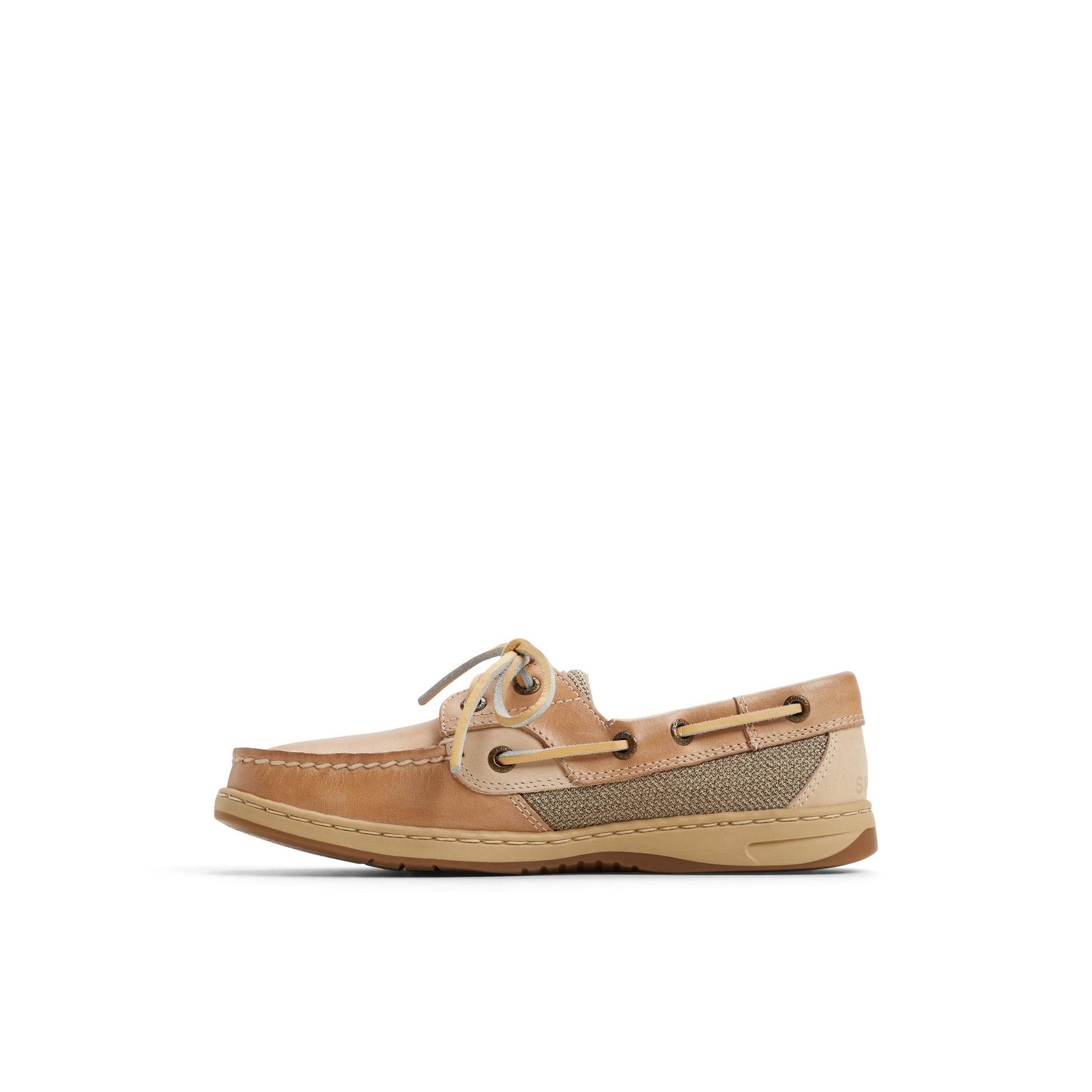 Three-quarter angle of Linen multi Bluefish 2 Eye Boat Shoe Boat Shoes's back side