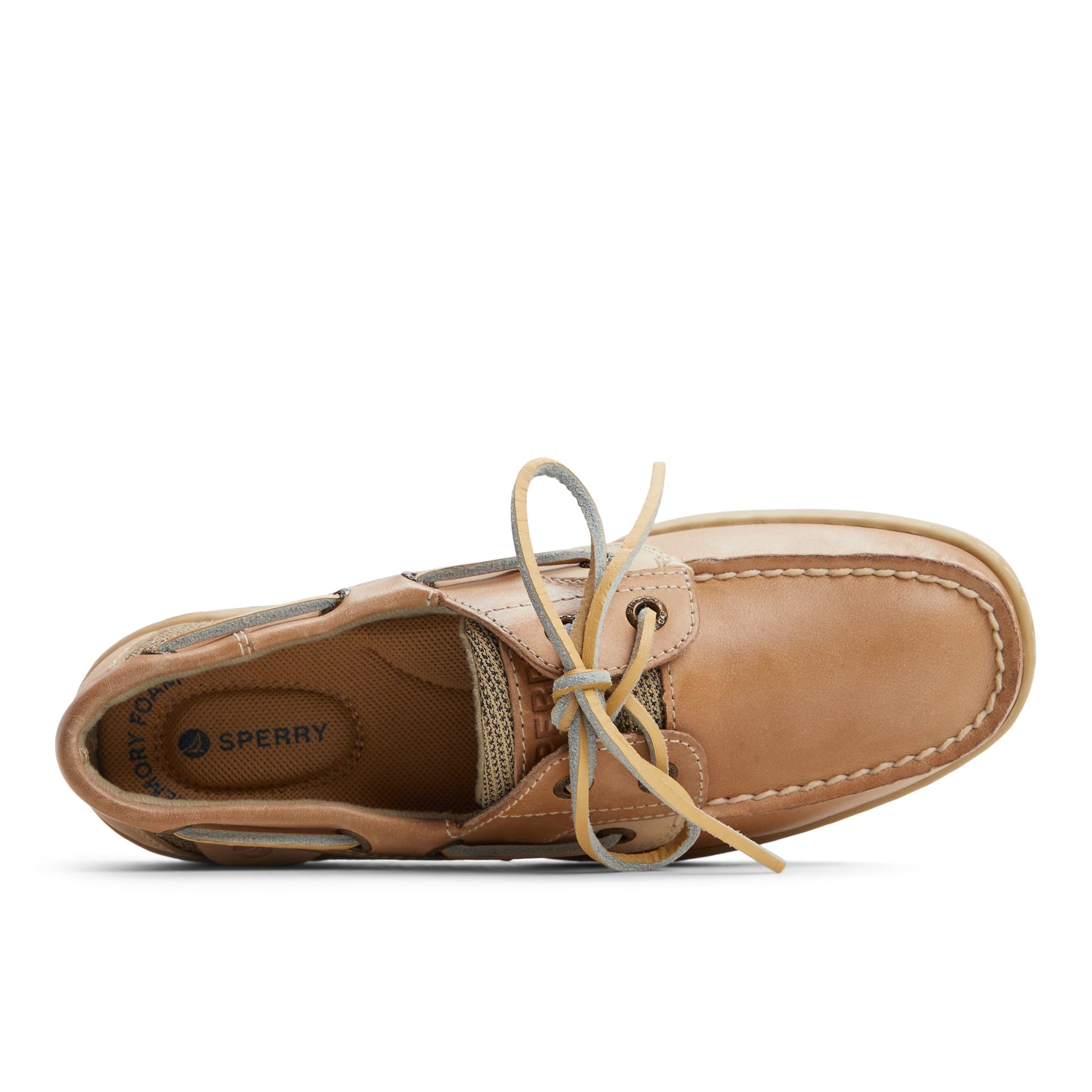 Top-down view of the Linen multi Bluefish 2 Eye Boat Shoe Boat Shoes