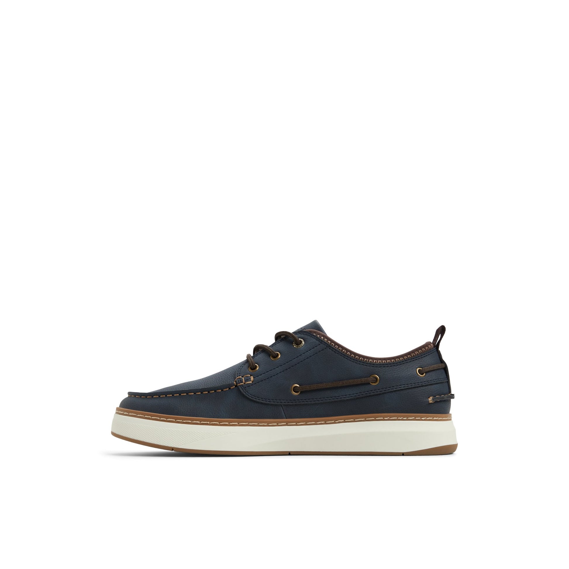 Three-quarter angle of Navy Mocneo Boat Shoe Low Top Sneakers's back side