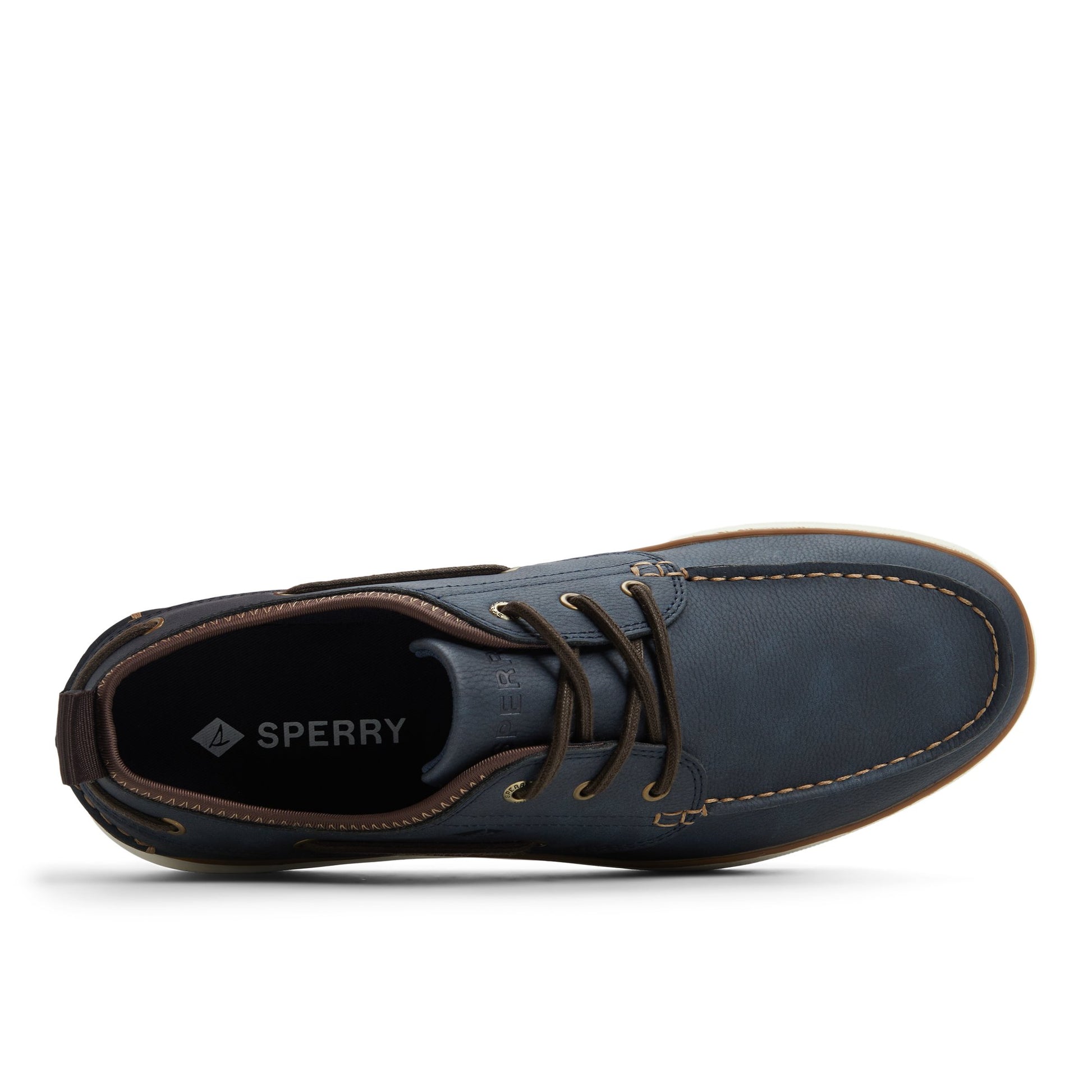 Top-down view of the Navy Mocneo Boat Shoe Low Top Sneakers