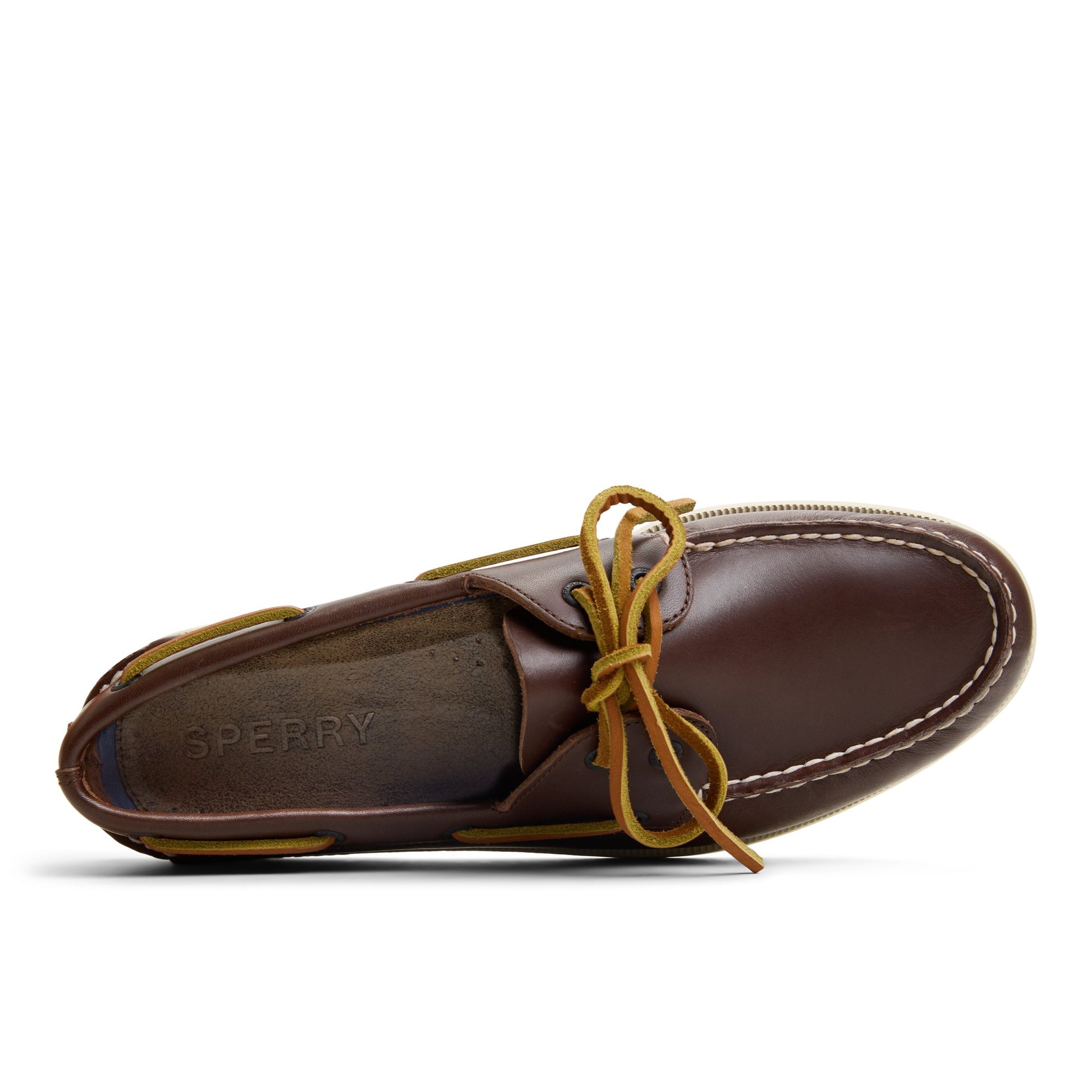 Top-down view of the Brown primary - multi Authentic Original™ 2-Eye Boat Shoe Boat Shoes