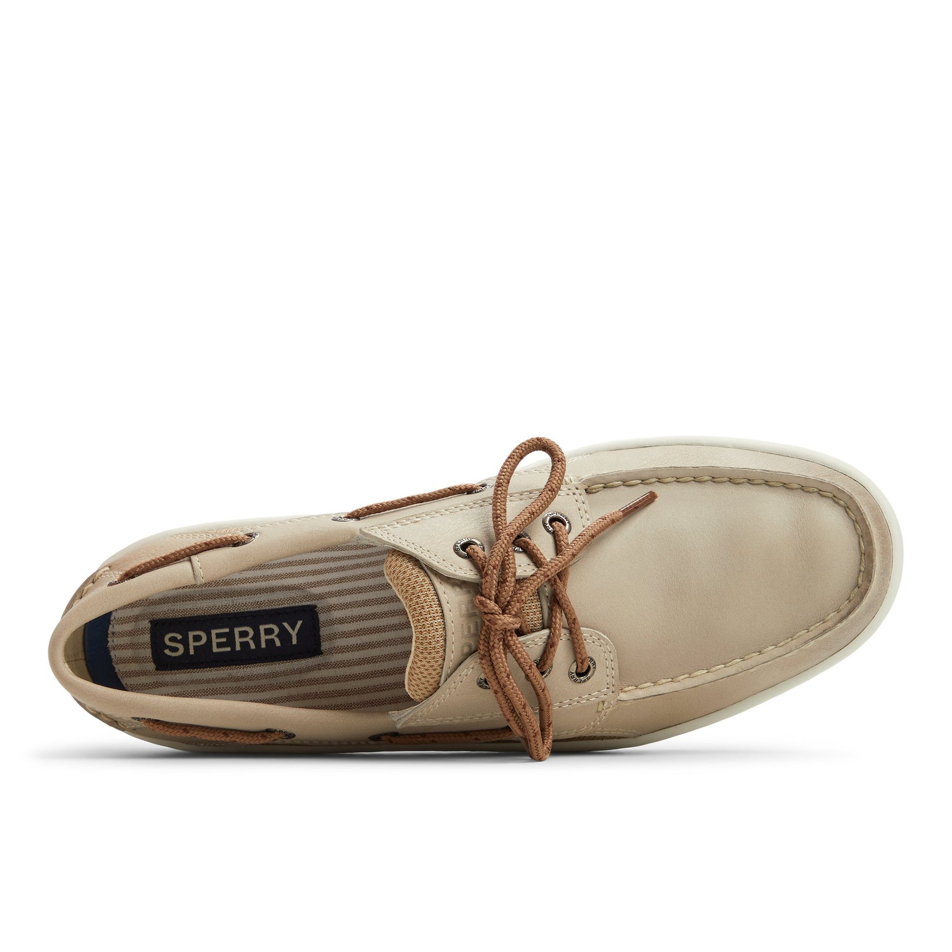 Top-down view of the Cream Billfish 3 Eye Boat Shoe Boat Shoes