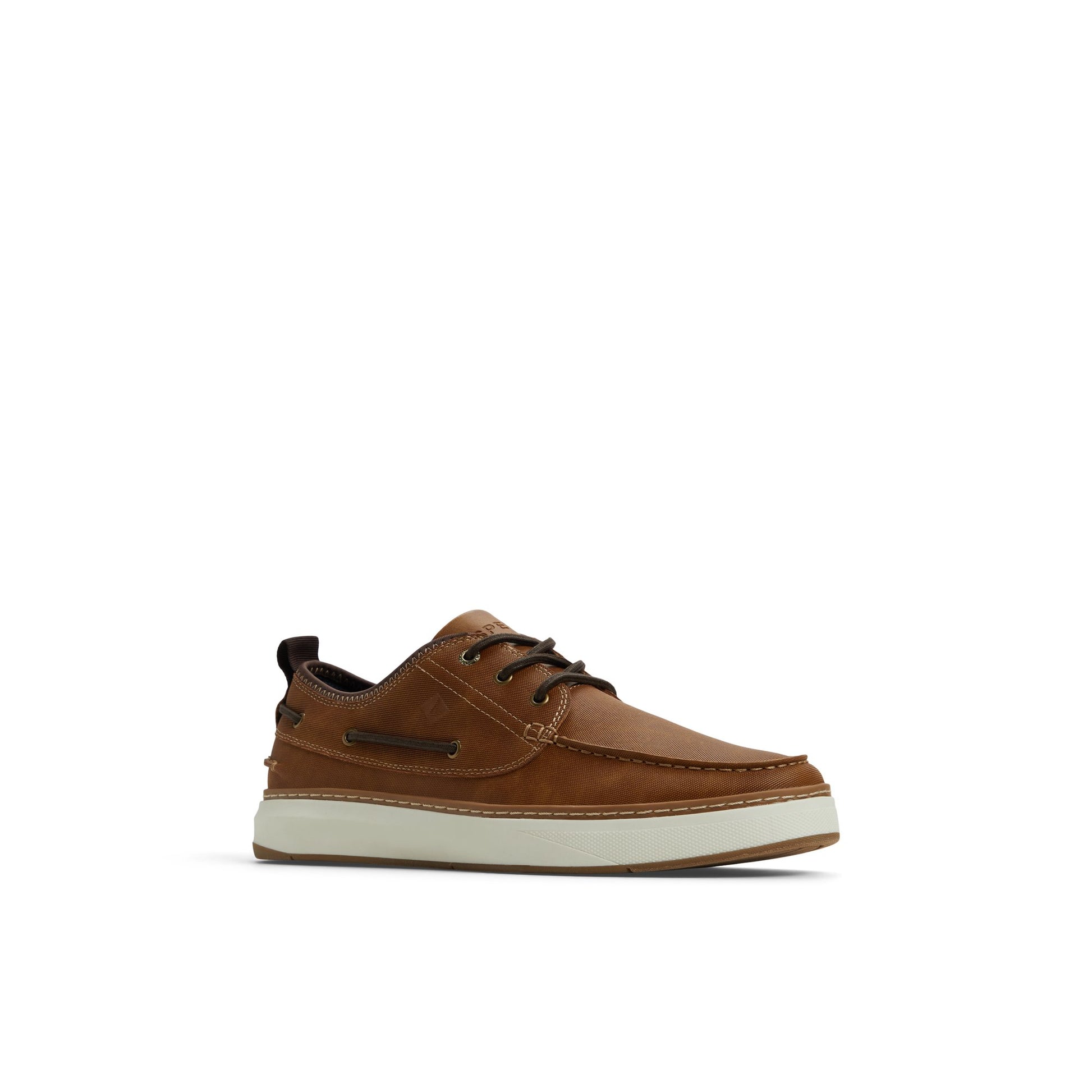 Side view of Tan Mocneo Boat Shoe Low Top Sneakers