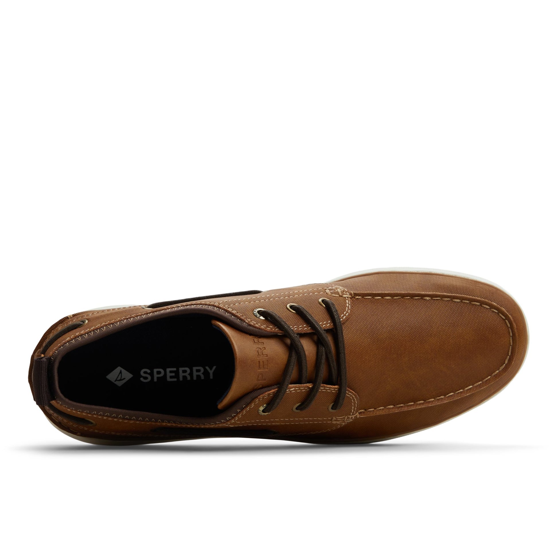 Top-down view of the Tan Mocneo Boat Shoe Low Top Sneakers