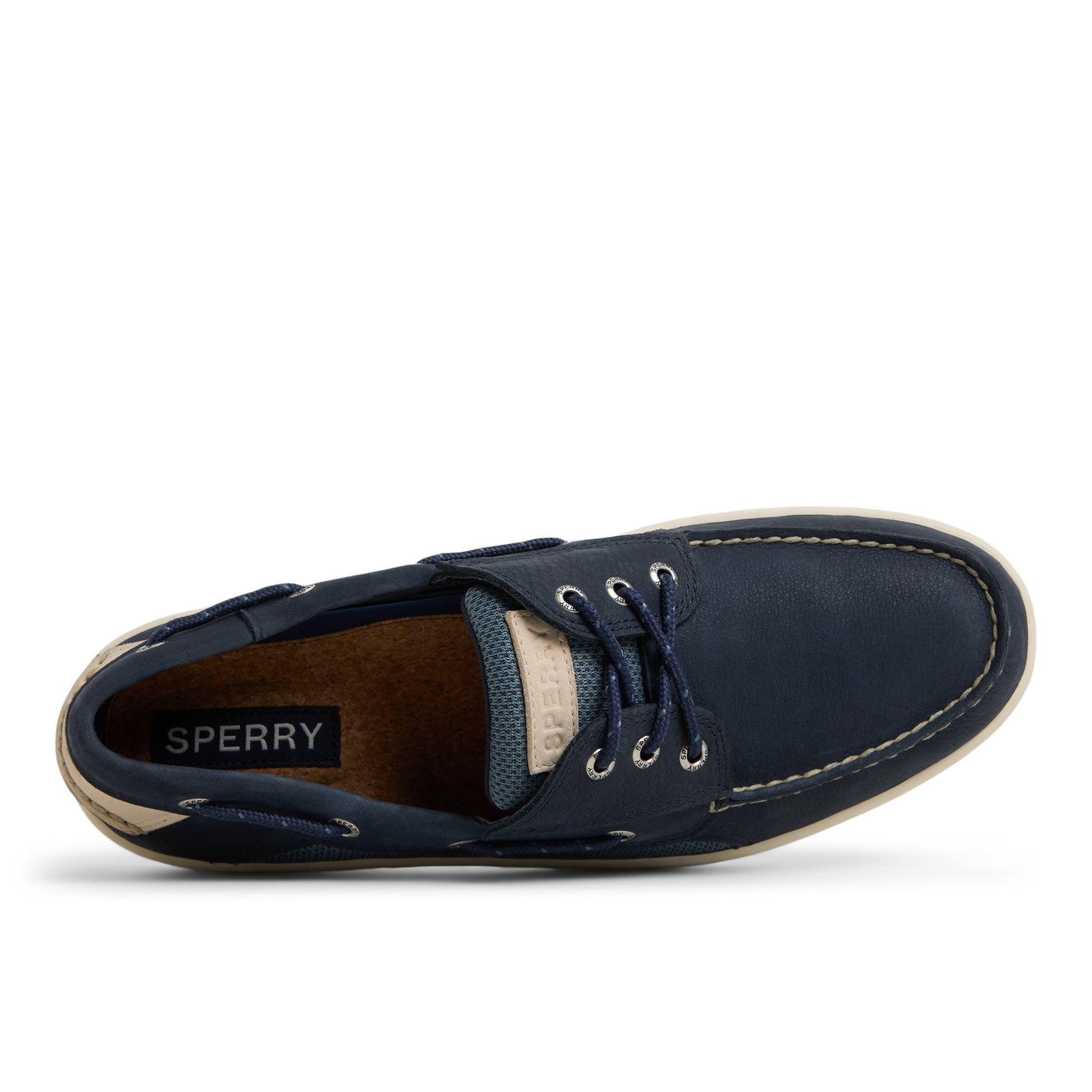 Top-down view of the Navy Billfish 3 Eye Boat Shoe Boat Shoes