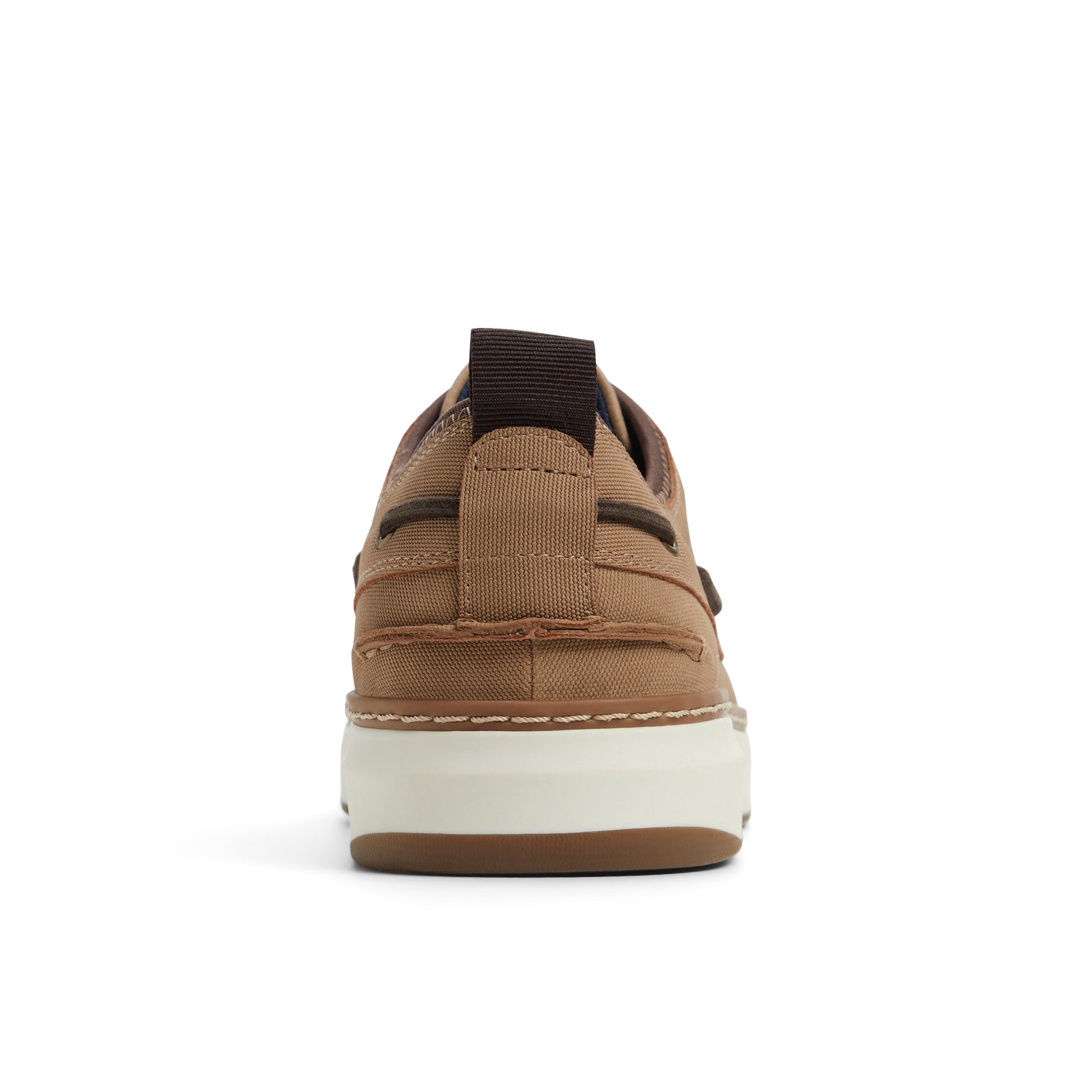 Three-quarter angle of Taupe Mocneo Boat Shoe Low Top Sneakers's front side