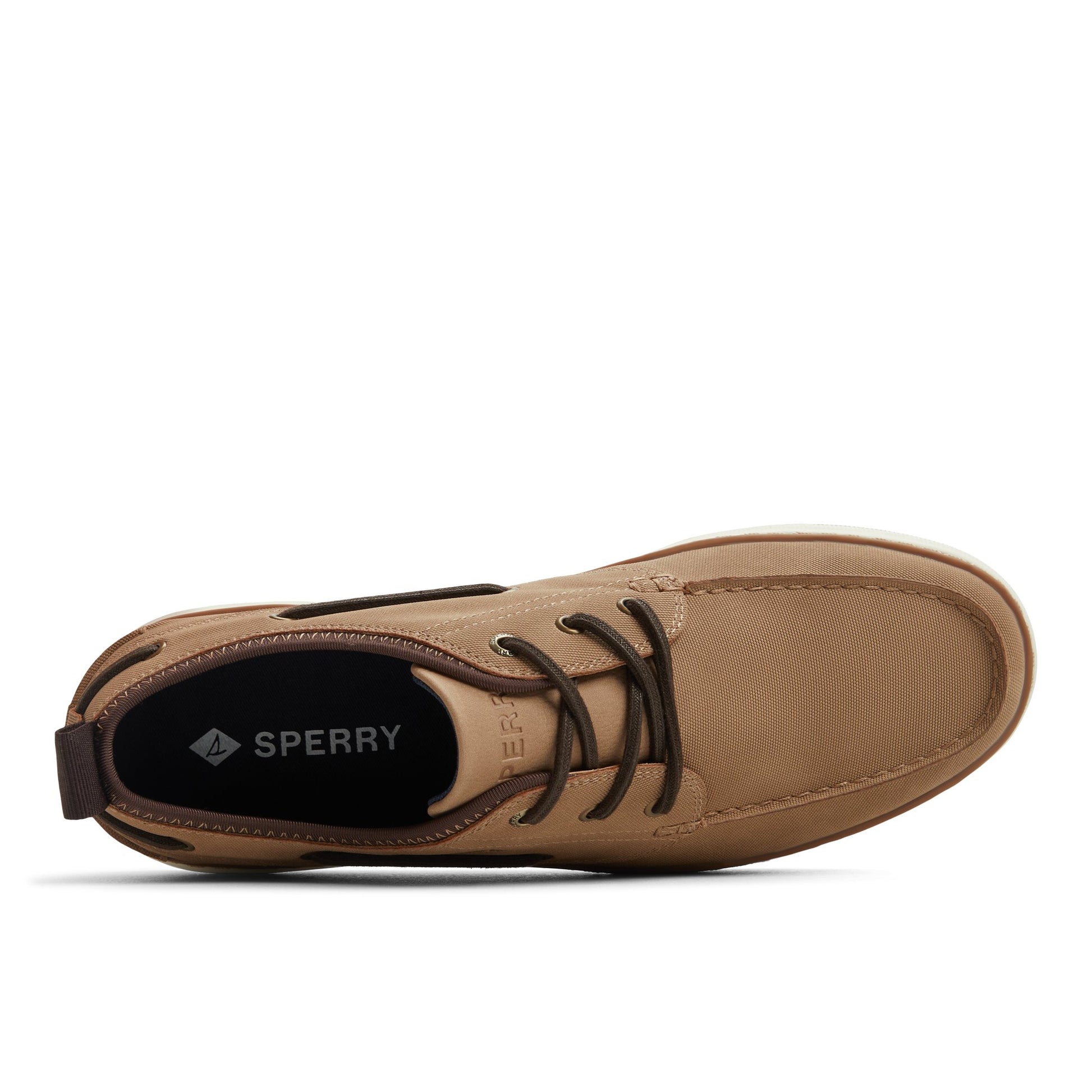 Top-down view of the Taupe Mocneo Boat Shoe Low Top Sneakers