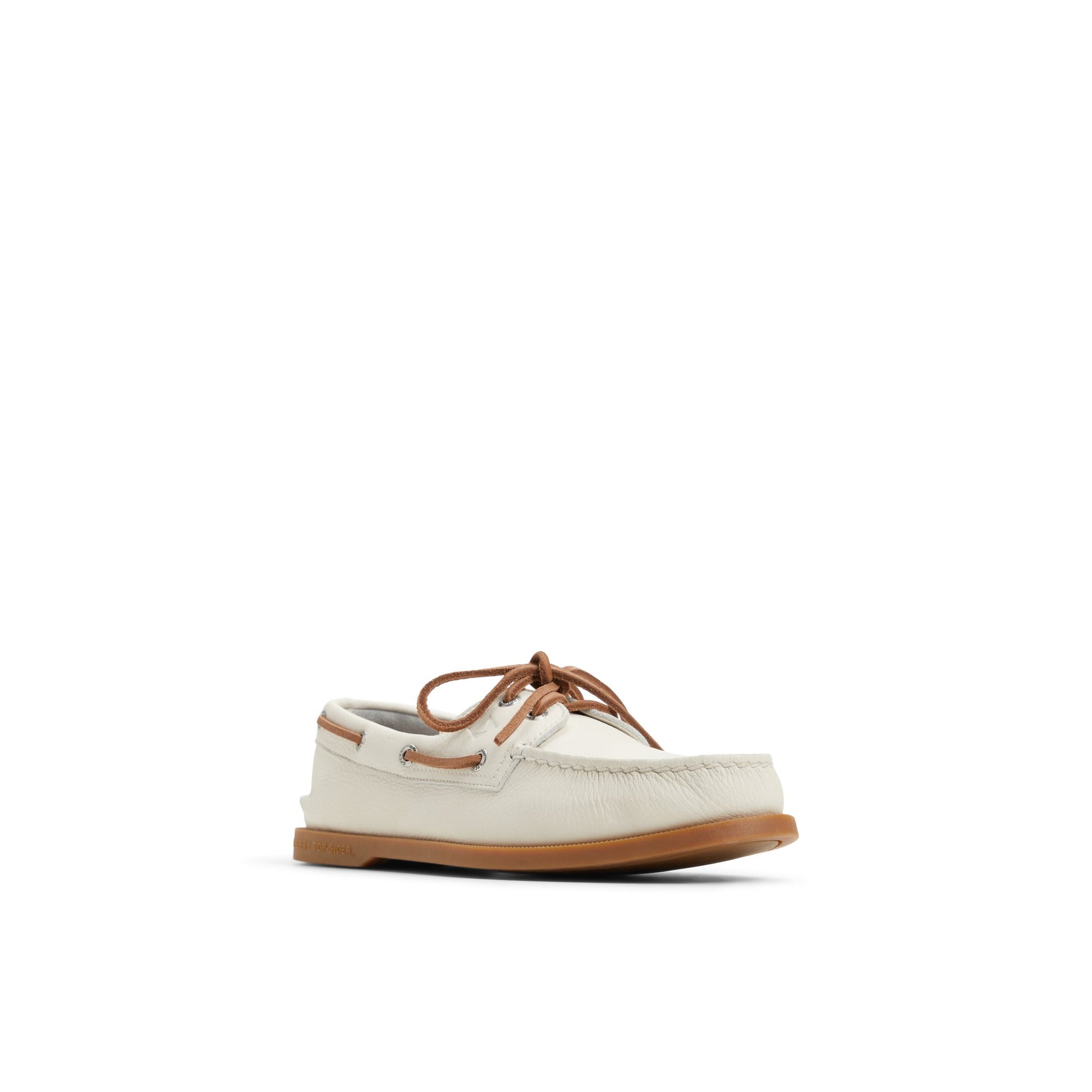 Side view of Open white Authentic Original™ 2-Eye Boat Shoe Boat Shoes