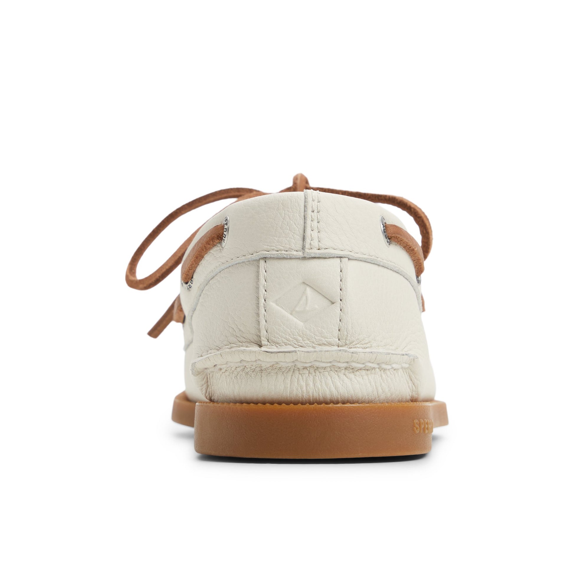 Three-quarter angle of Open white Authentic Original™ 2-Eye Boat Shoe Boat Shoes's front side