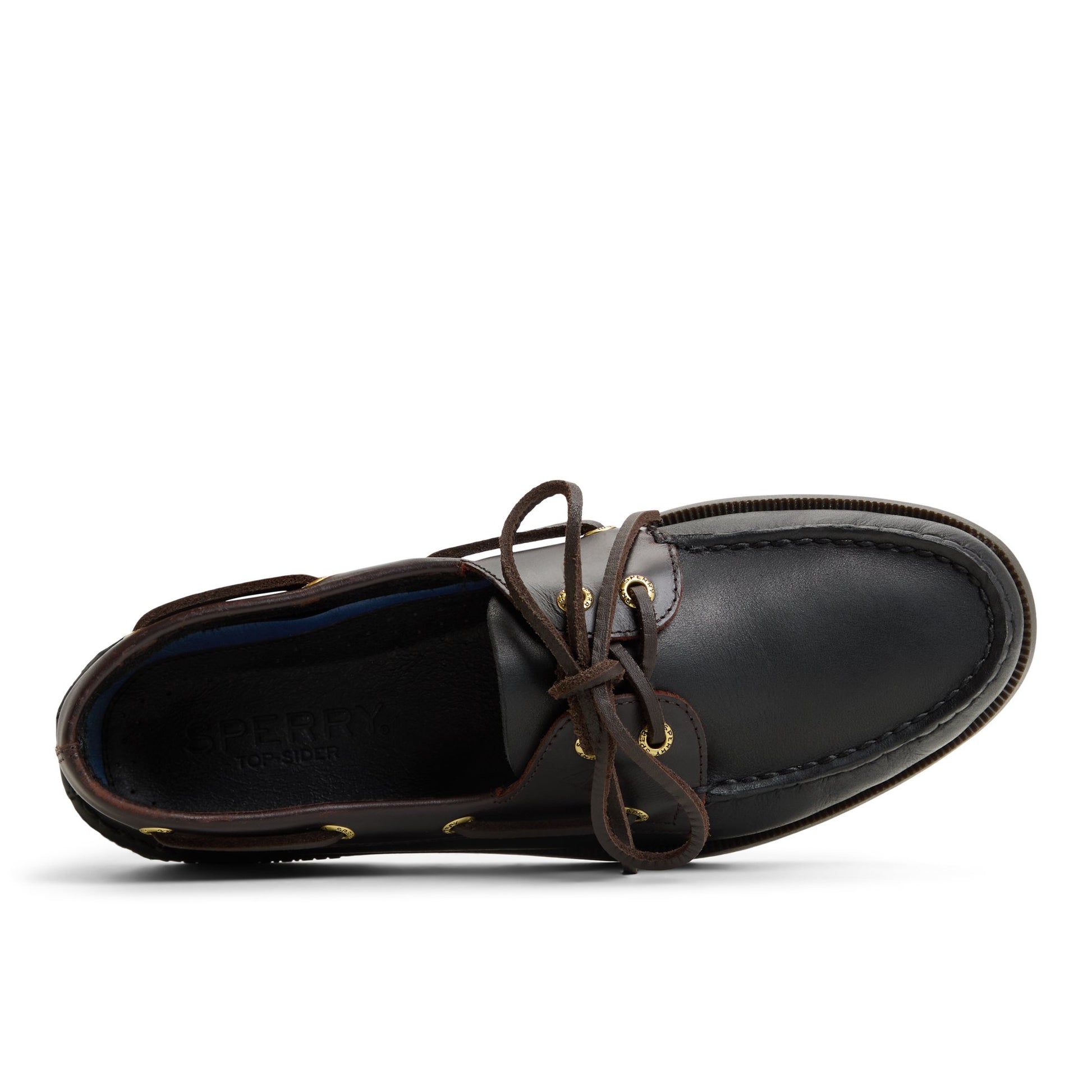 Top-down view of the Black Authentic Original™ 2 Eye Boat Shoe Boat Shoes