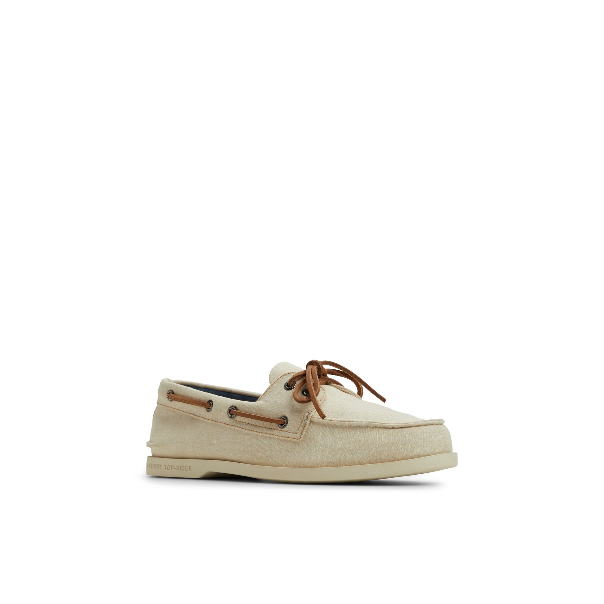 Side view of Cream Authentic Original™ 2-Eye Lite Boat Shoe Boat Shoes