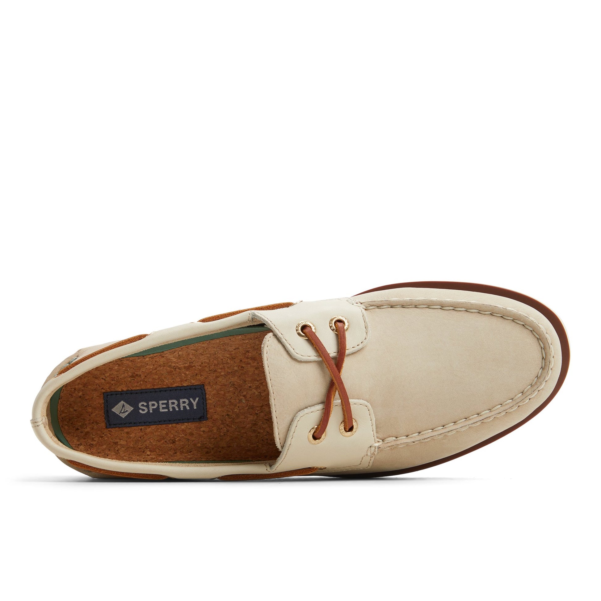Top-down view of the Cream Authentic Original™ 2-Eye Boat Shoe Boat Shoes