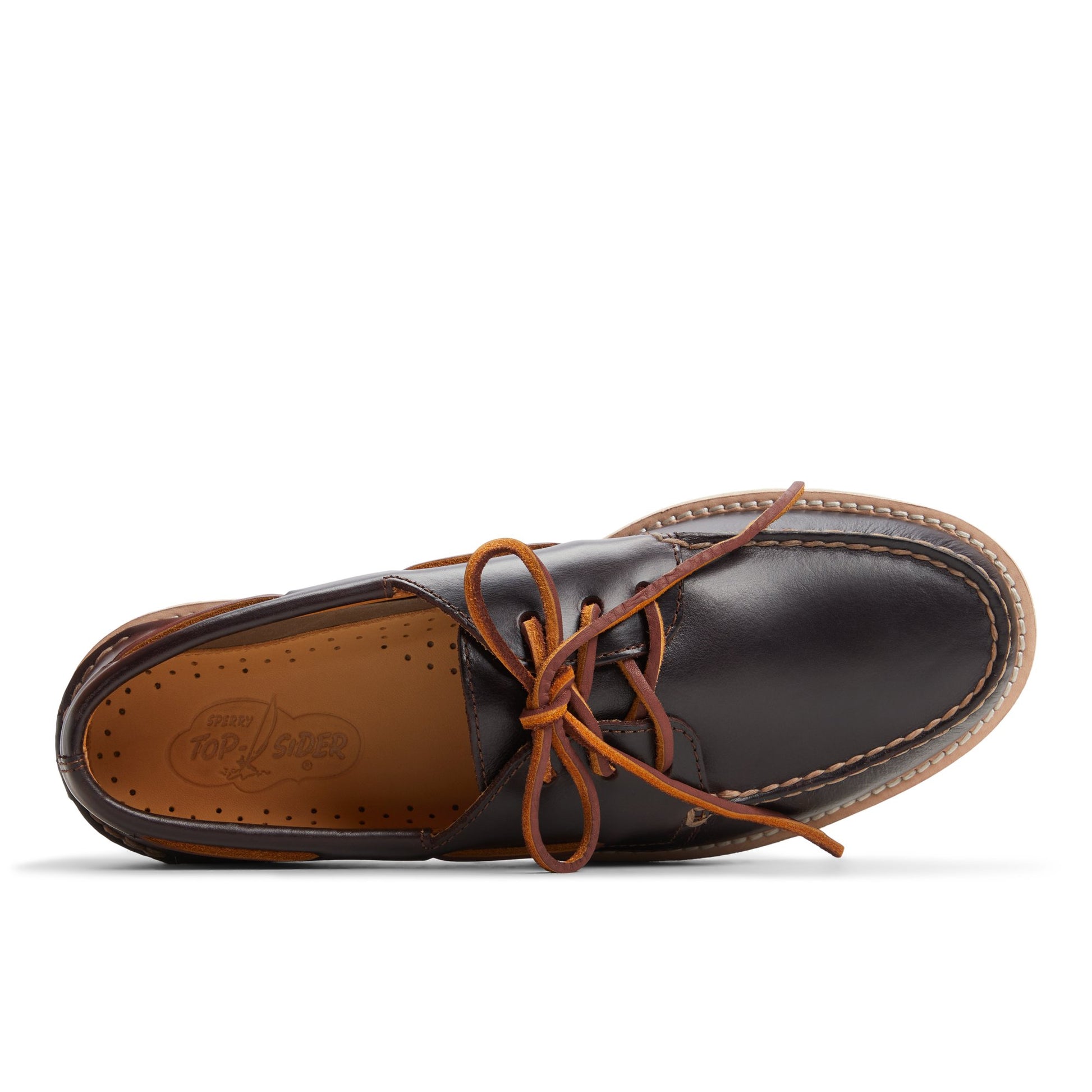 Top-down view of the Brown Authentic Original™ 2-Eye Lug Boat Shoe Boat Shoes
