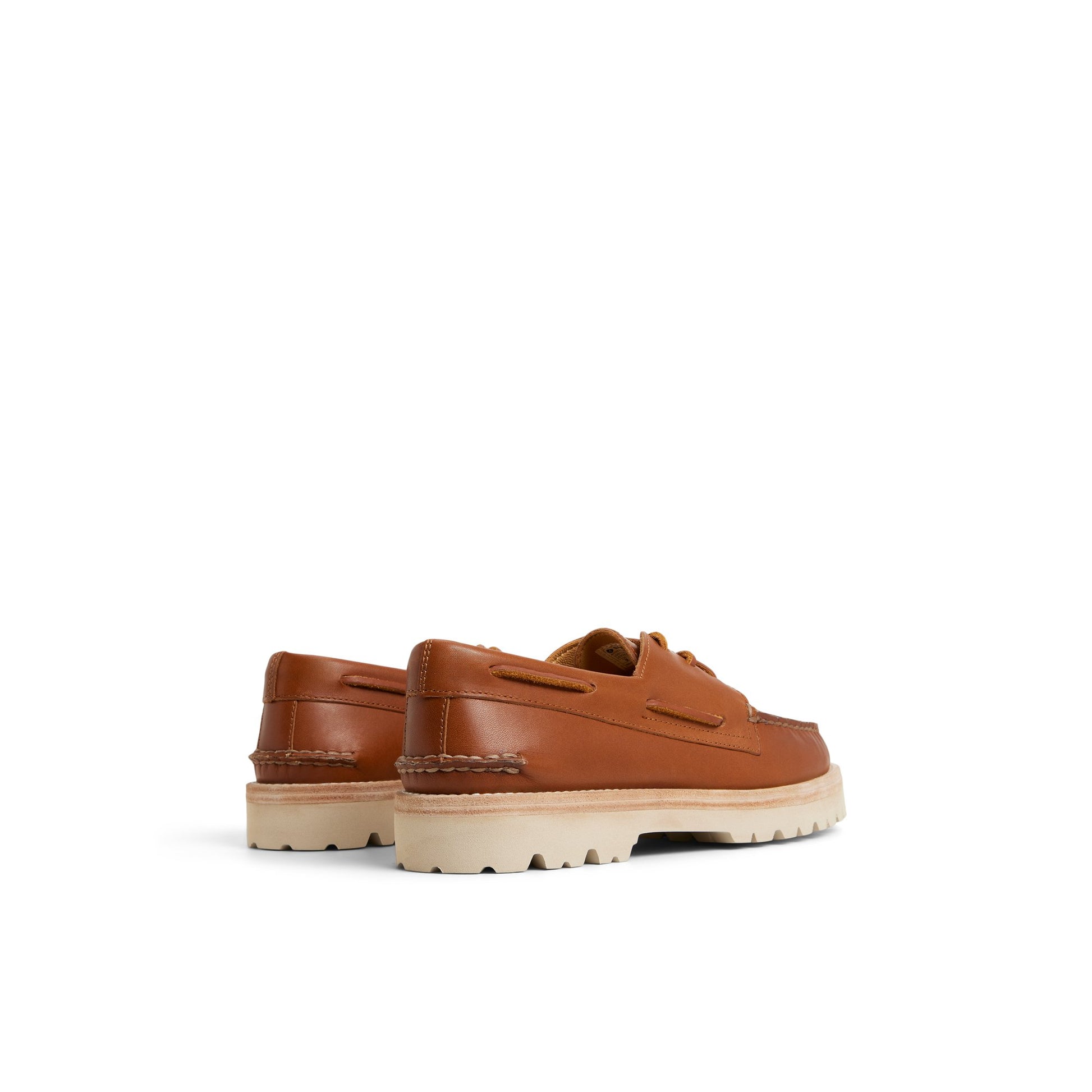 Three-quarter angle of Tan Authentic Original™ 2-Eye Lug Boat Shoe Boat Shoes's front side