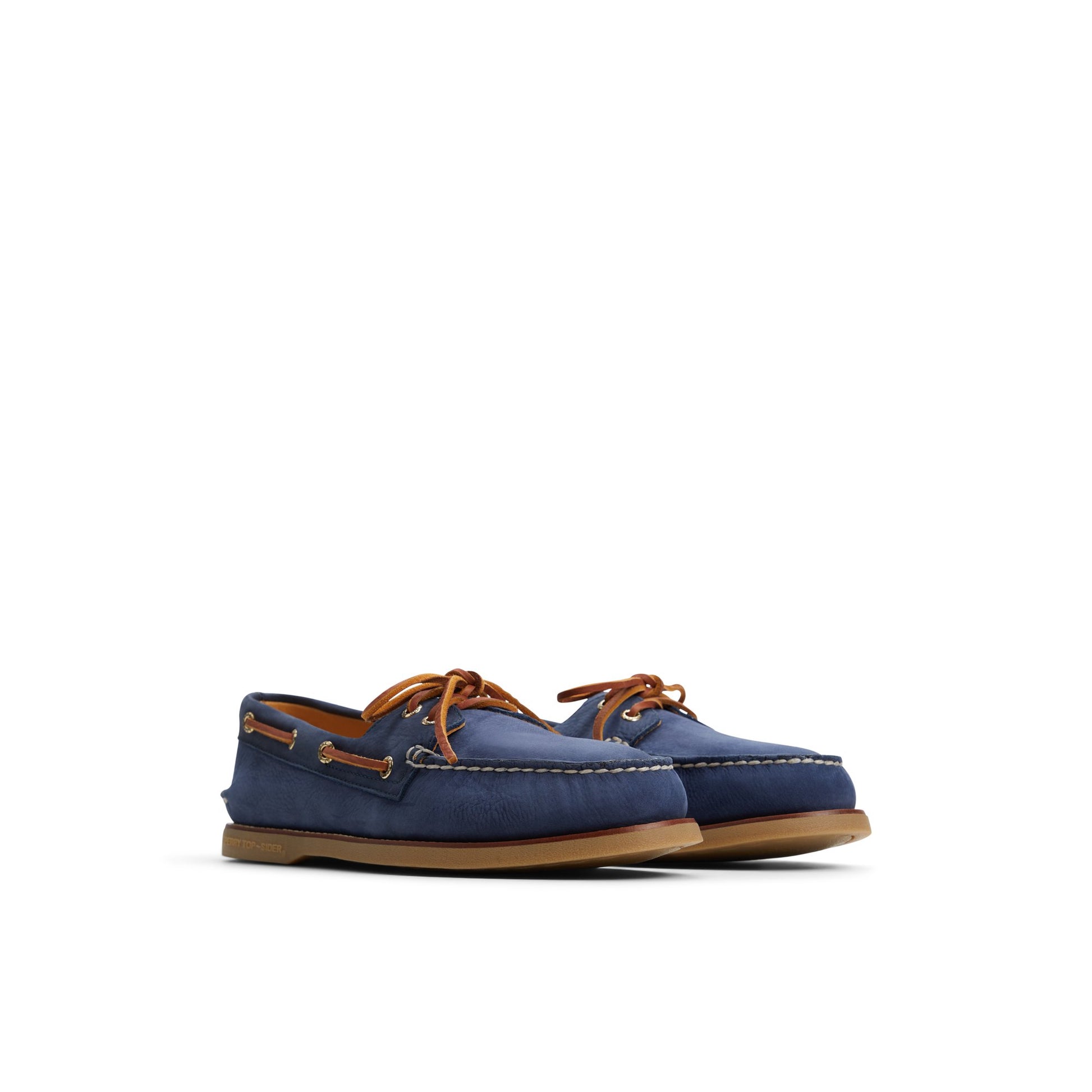 Side view of Navy Gold Cup™ Authentic Original™ 2-Eye Boat Shoe Boat Shoes