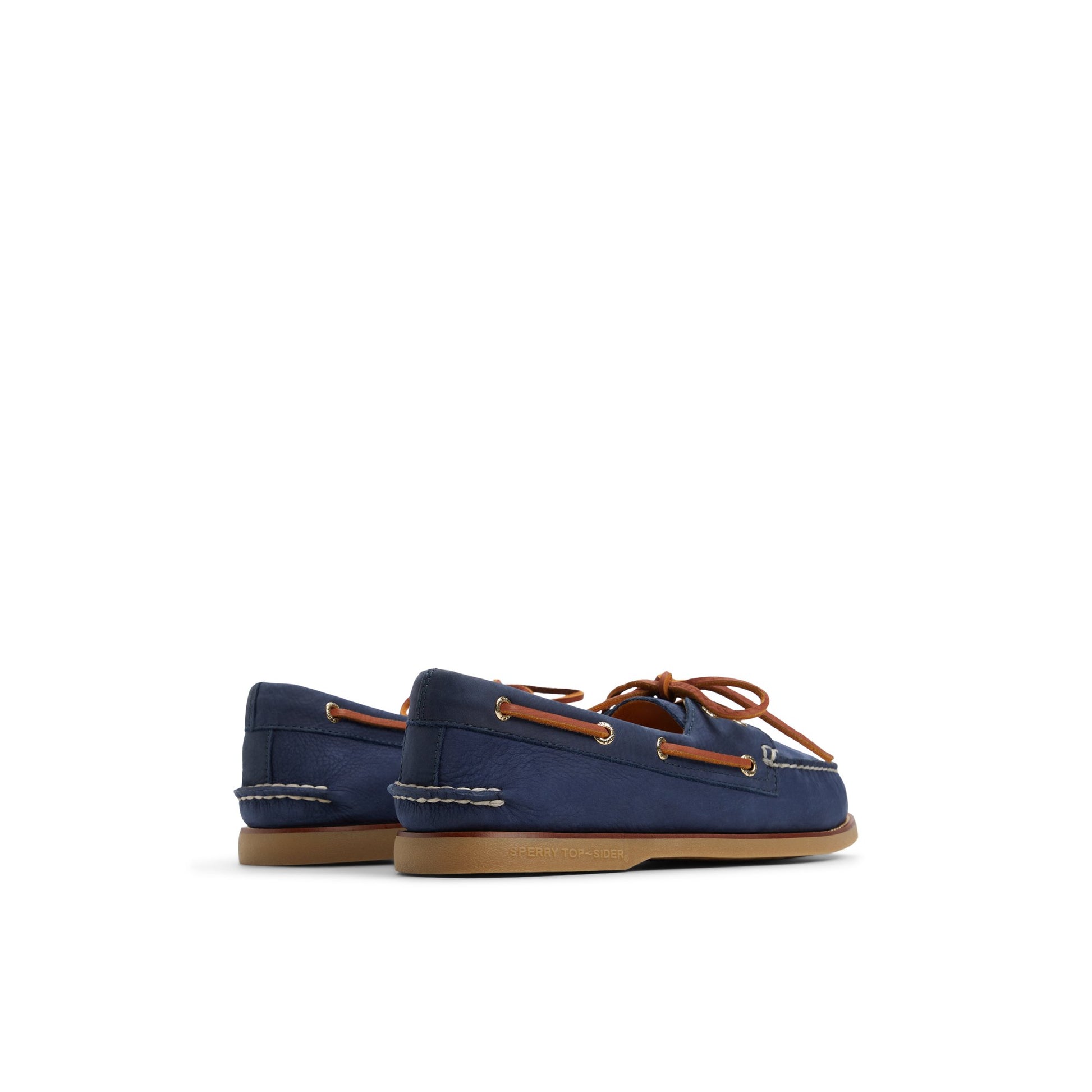Three-quarter angle of Navy Gold Cup™ Authentic Original™ 2-Eye Boat Shoe Boat Shoes's front side