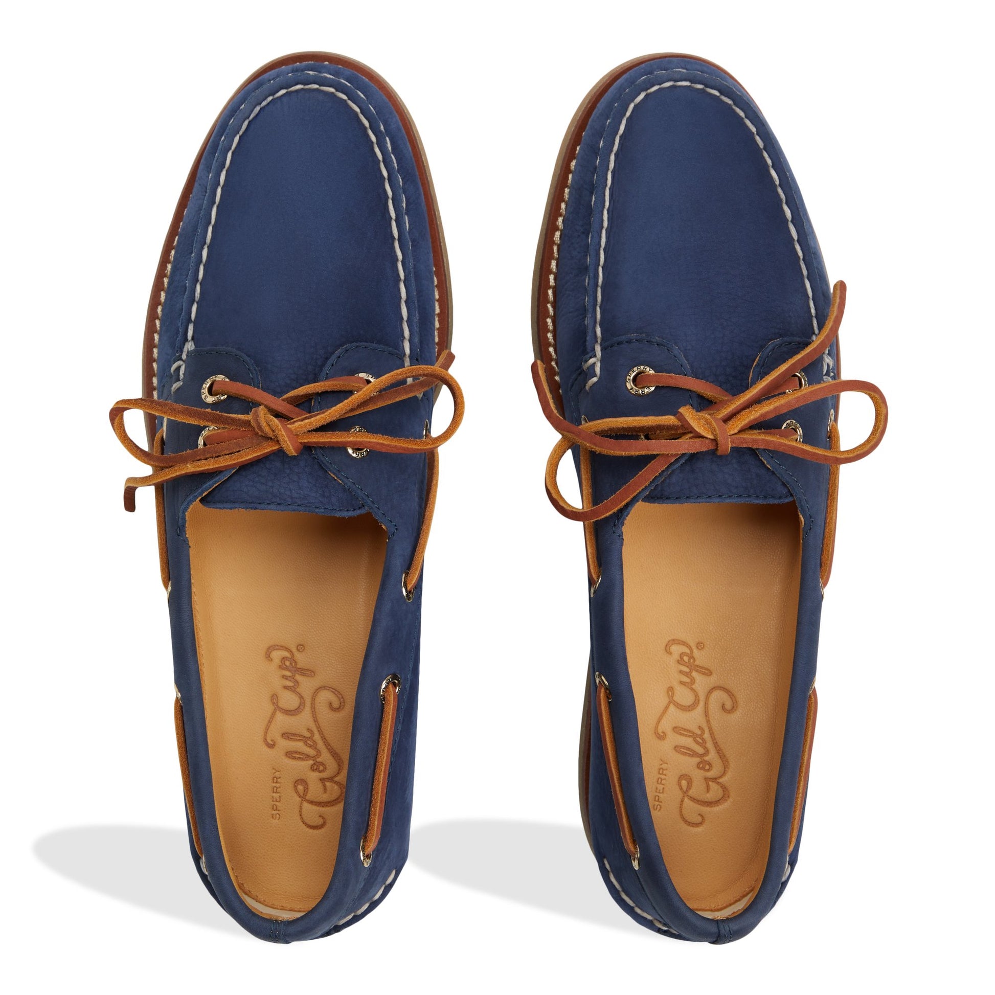 Top-down view of the Navy Gold Cup™ Authentic Original™ 2-Eye Boat Shoe Boat Shoes