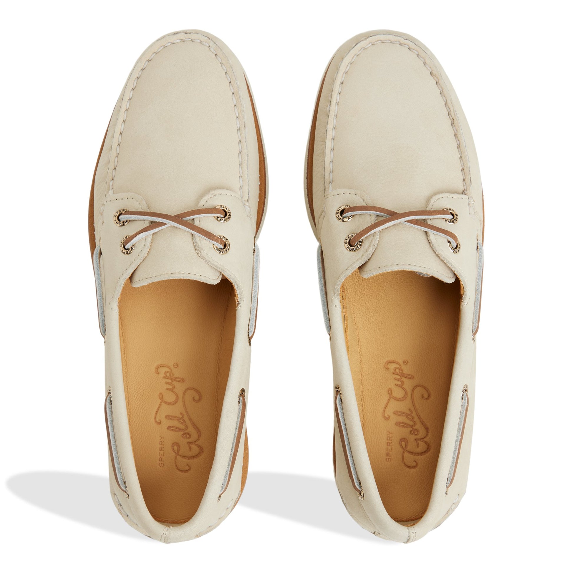 Top-down view of the Sand Gold Cup™ Authentic Original™ 2-Eye Boat Shoe Boat Shoes
