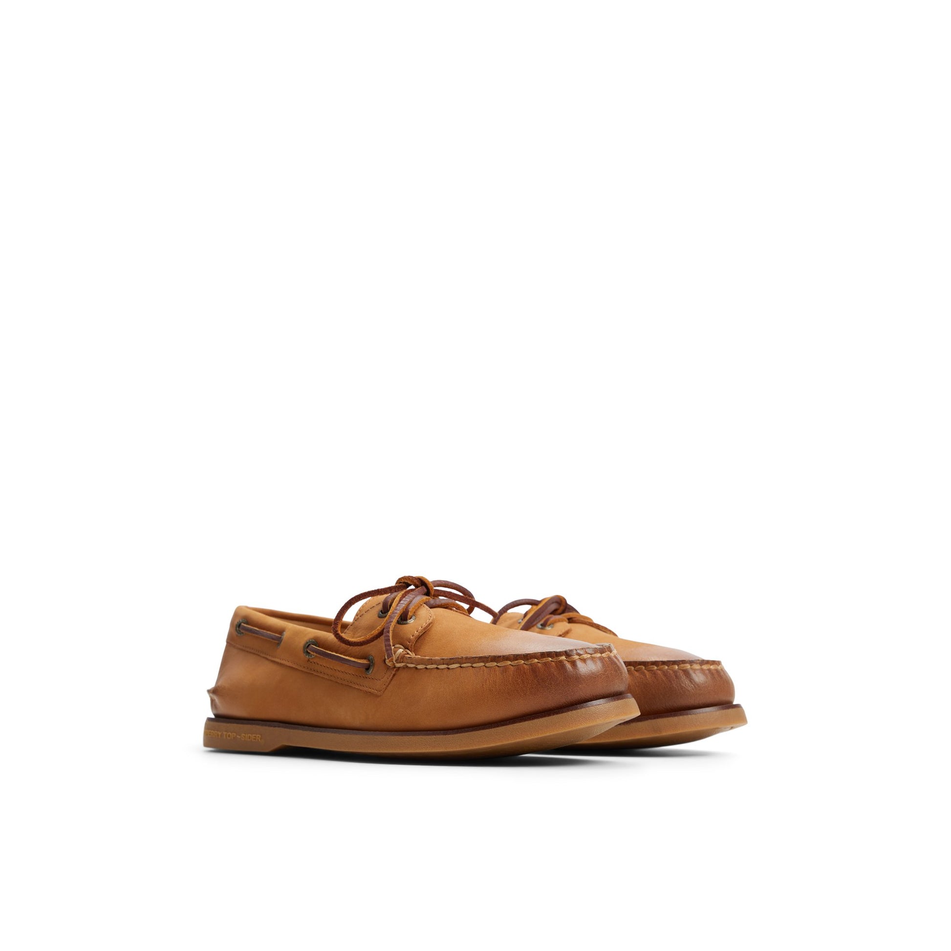 Side view of Medium beige Gold Cup™ Authentic Original™ 2-Eye Boat Shoe Boat Shoes