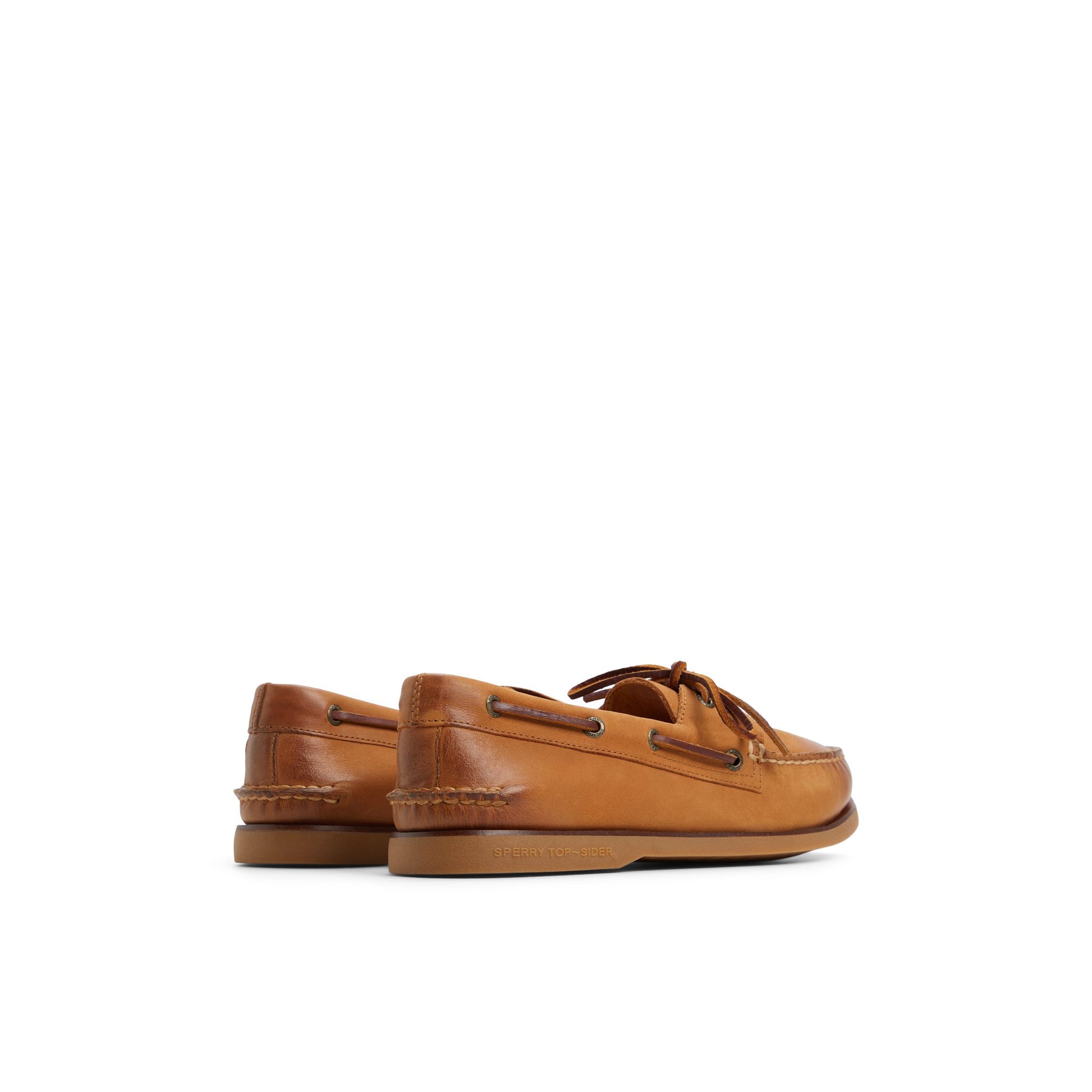 Three-quarter angle of Medium beige Gold Cup™ Authentic Original™ 2-Eye Boat Shoe Boat Shoes's front side