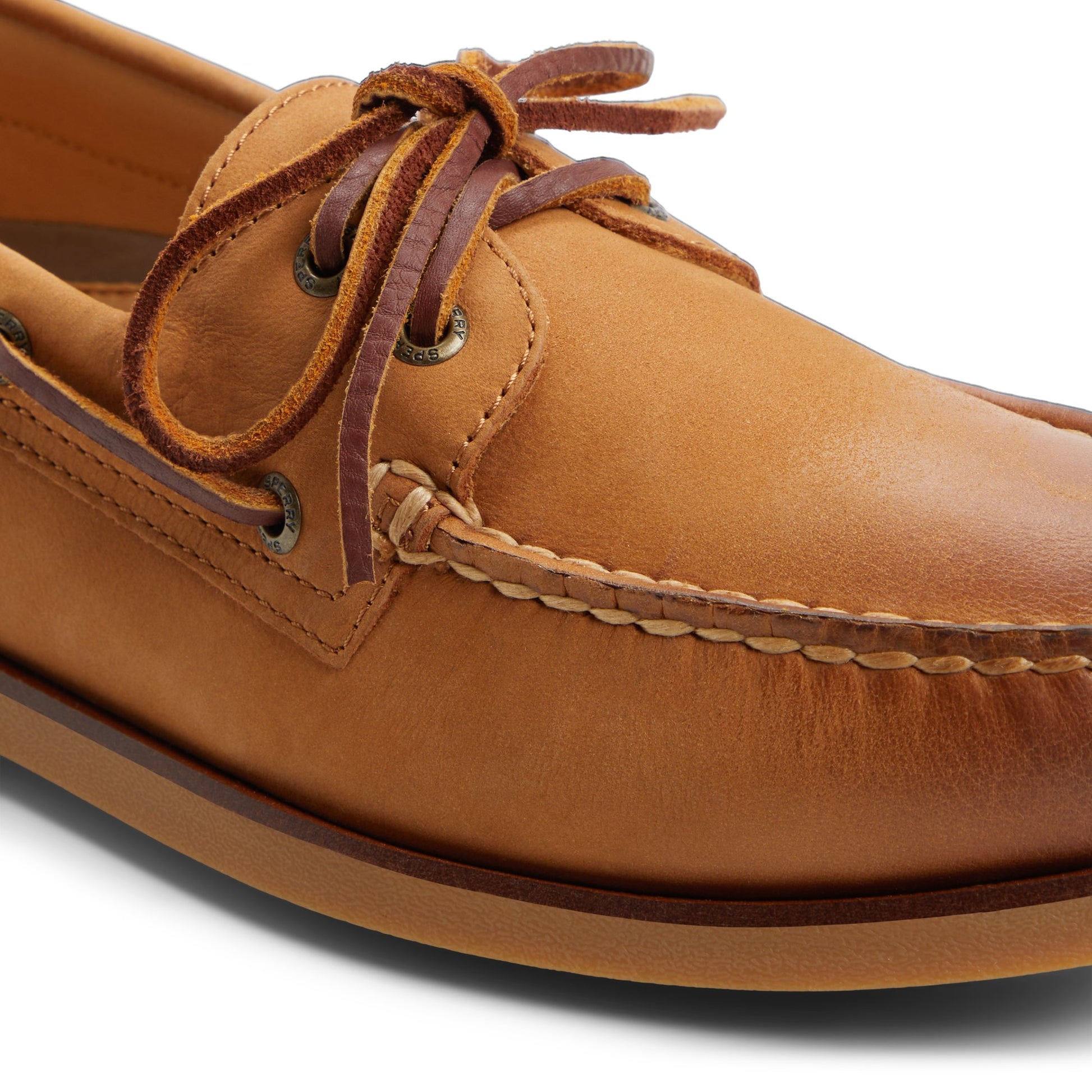 View of Medium beige Gold Cup™ Authentic Original™ 2-Eye Boat Shoe Boat Shoes's sole