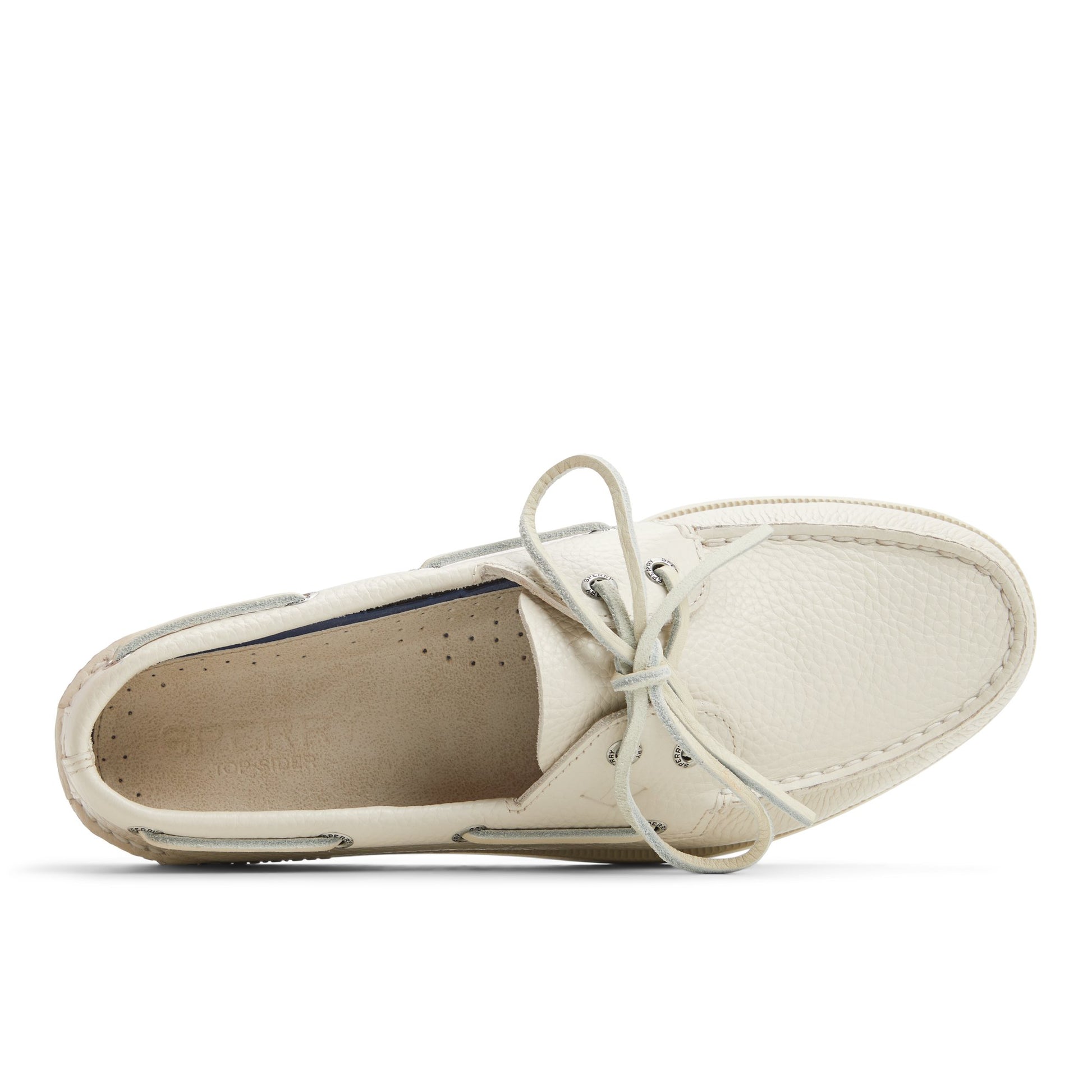 Top-down view of the White Authentic Original™ 2 Eye Boat Shoe Boat Shoes