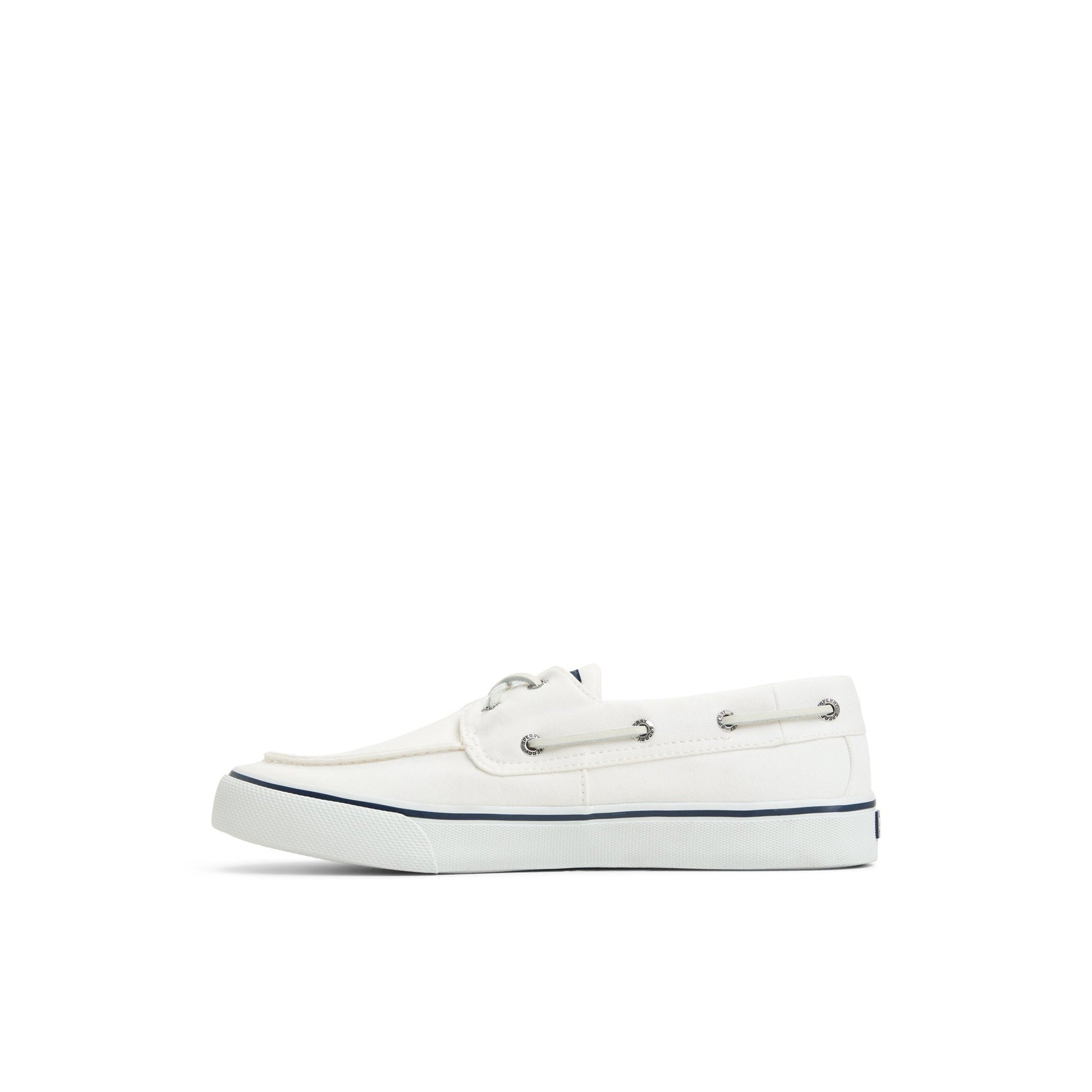 Three-quarter angle of White Bahama II Sneaker Boat Shoes's back side