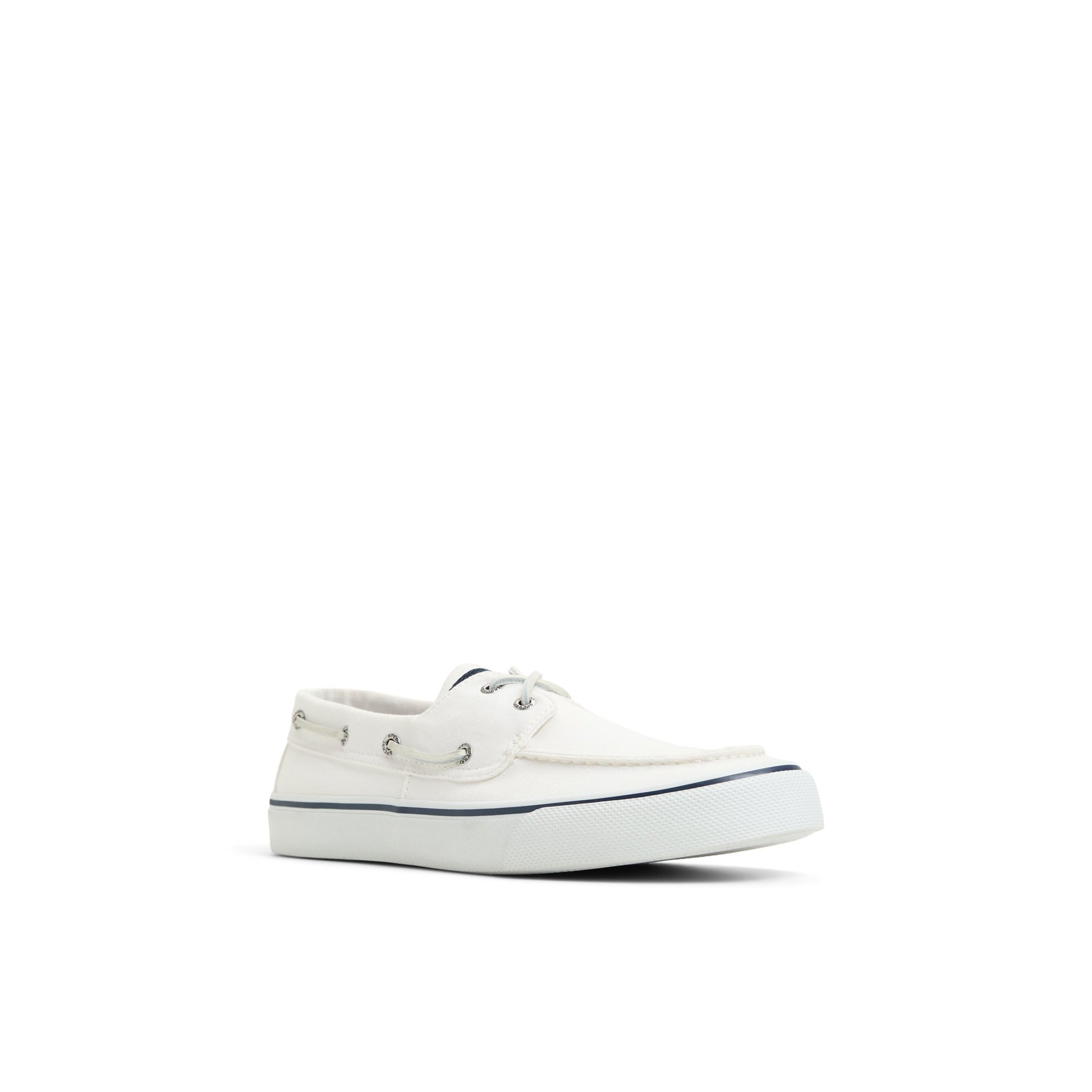 Side view of White Bahama II Sneaker Boat Shoes