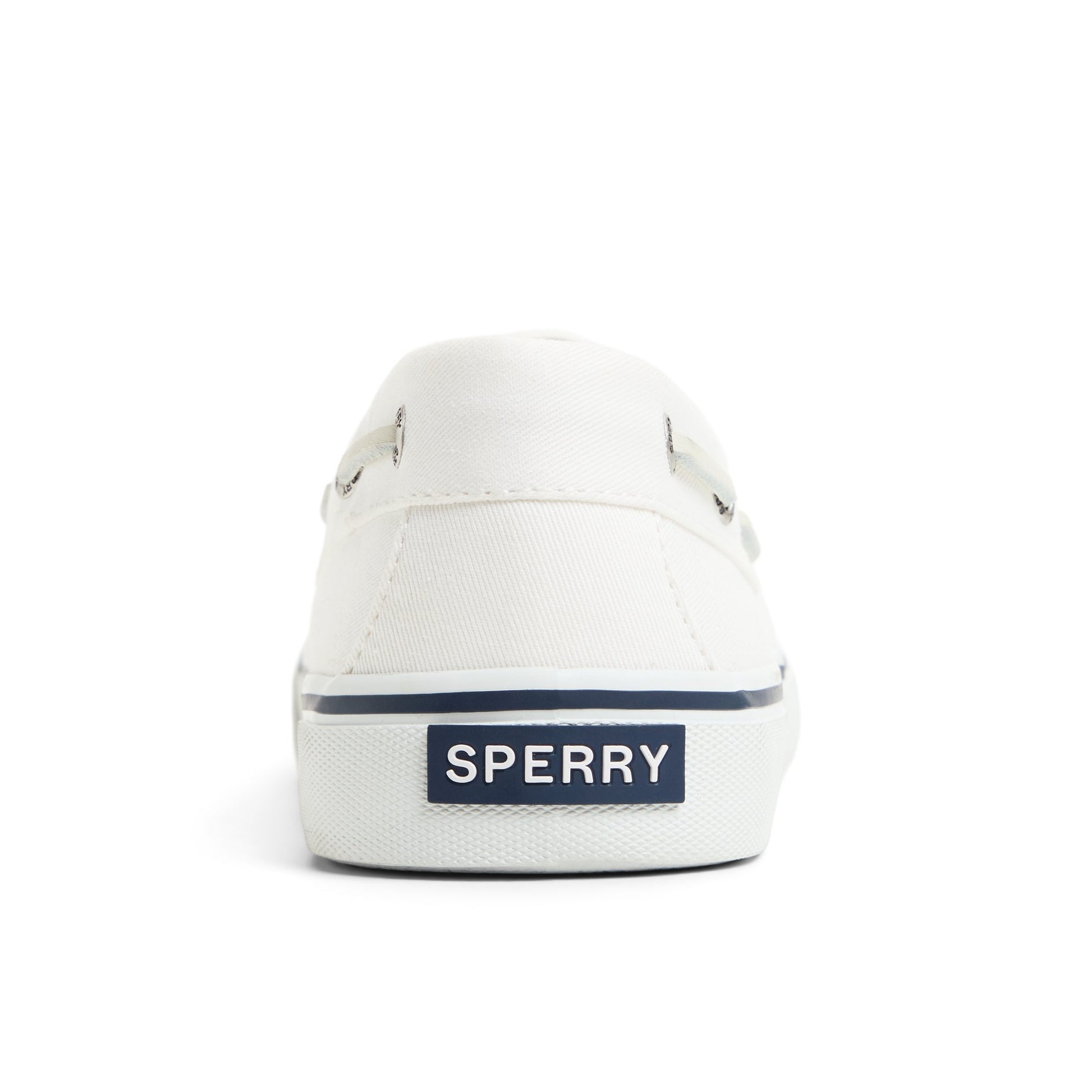 Three-quarter angle of White Bahama II Sneaker Boat Shoes's front side