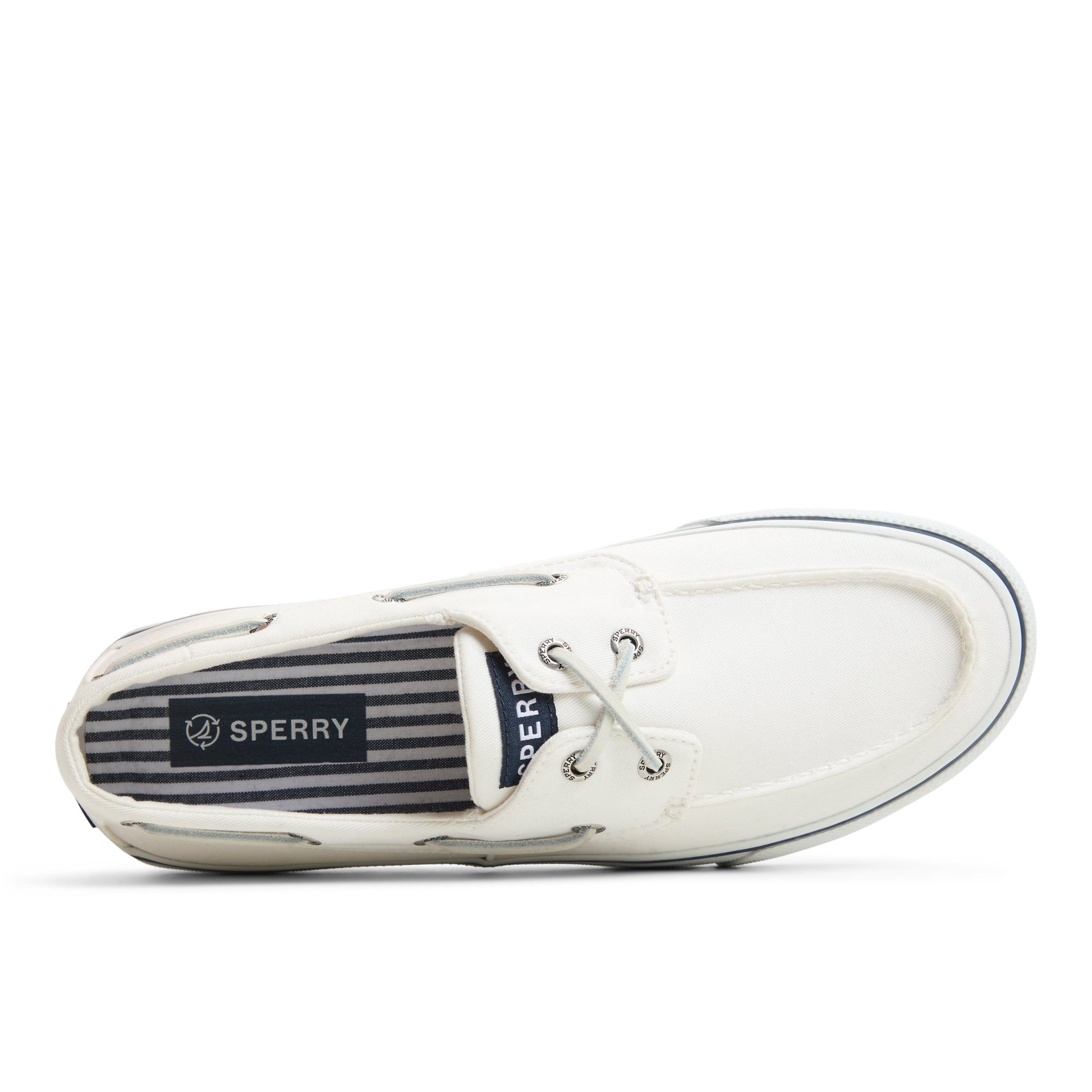 Top-down view of the White Bahama II Sneaker Boat Shoes