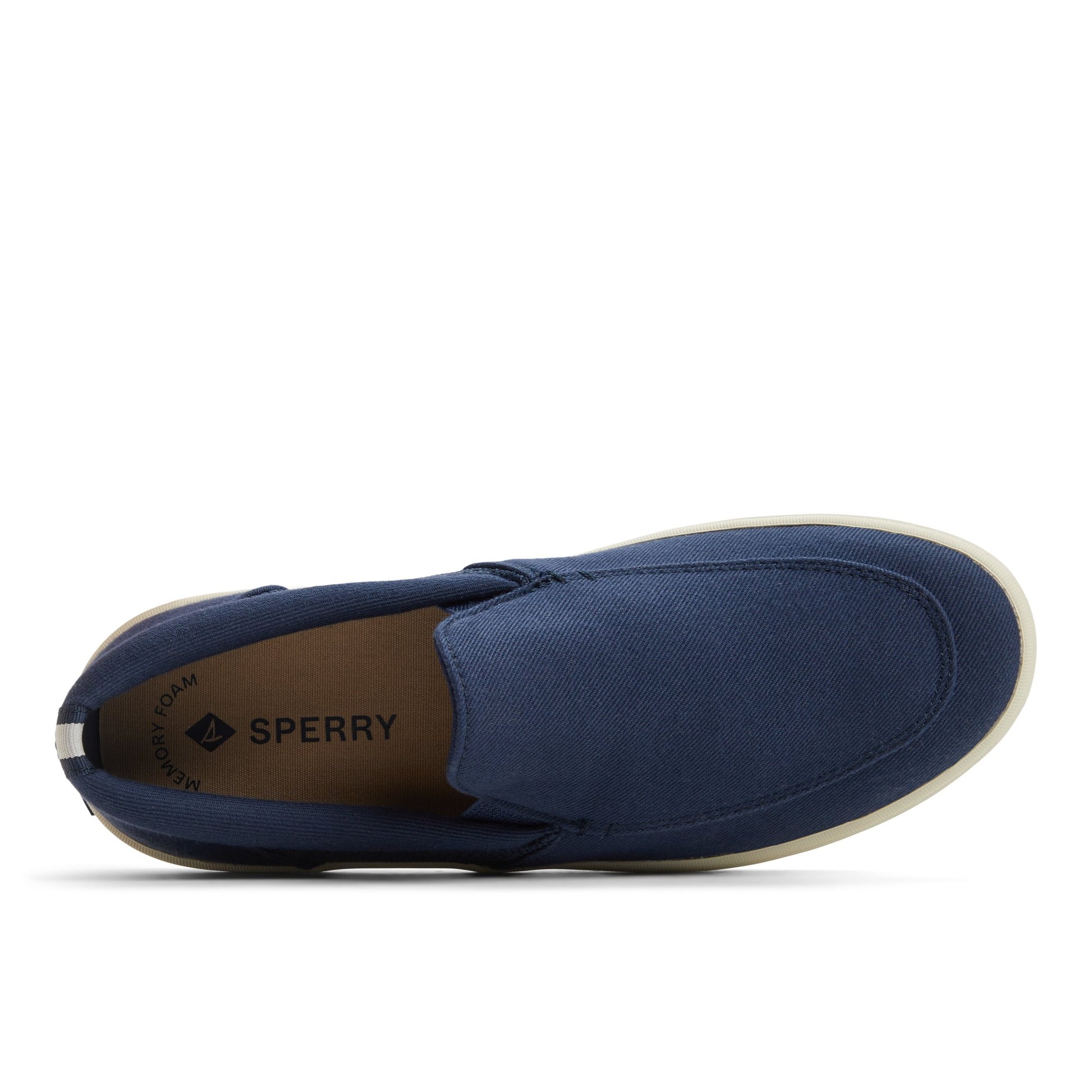 Top-down view of the Navy Bowery Slip On Sneaker Slip-on Sneakers