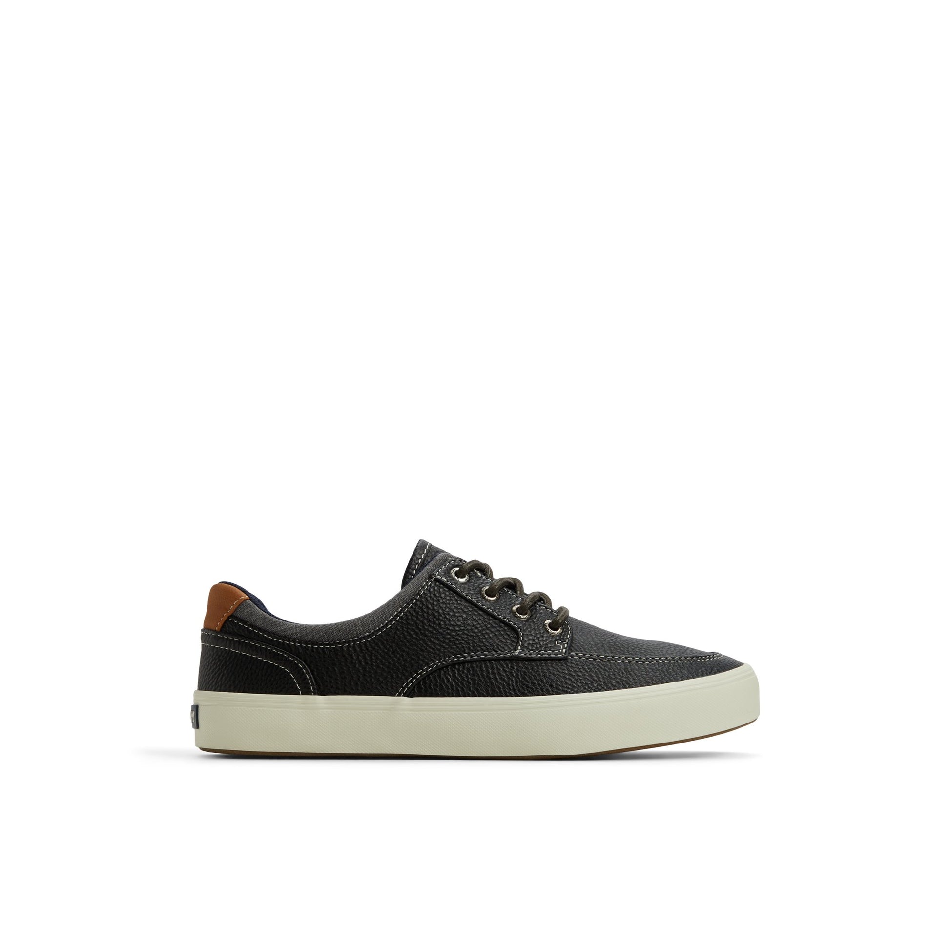 Main View of Black Moc Striper Sneakers Low Top Sneakers for Mens