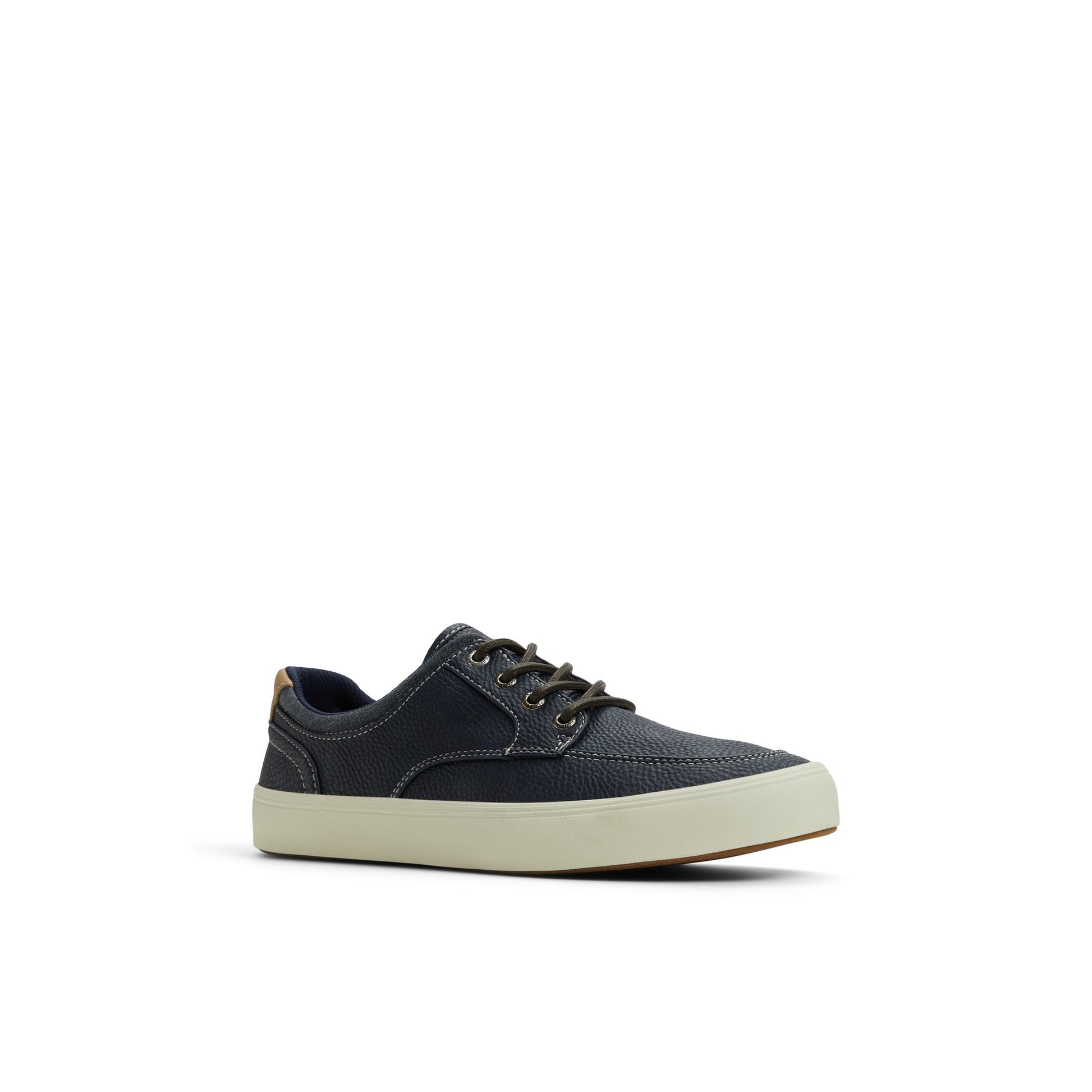 Side view of Navy Moc Striper Sneakers Low Top Sneakers
