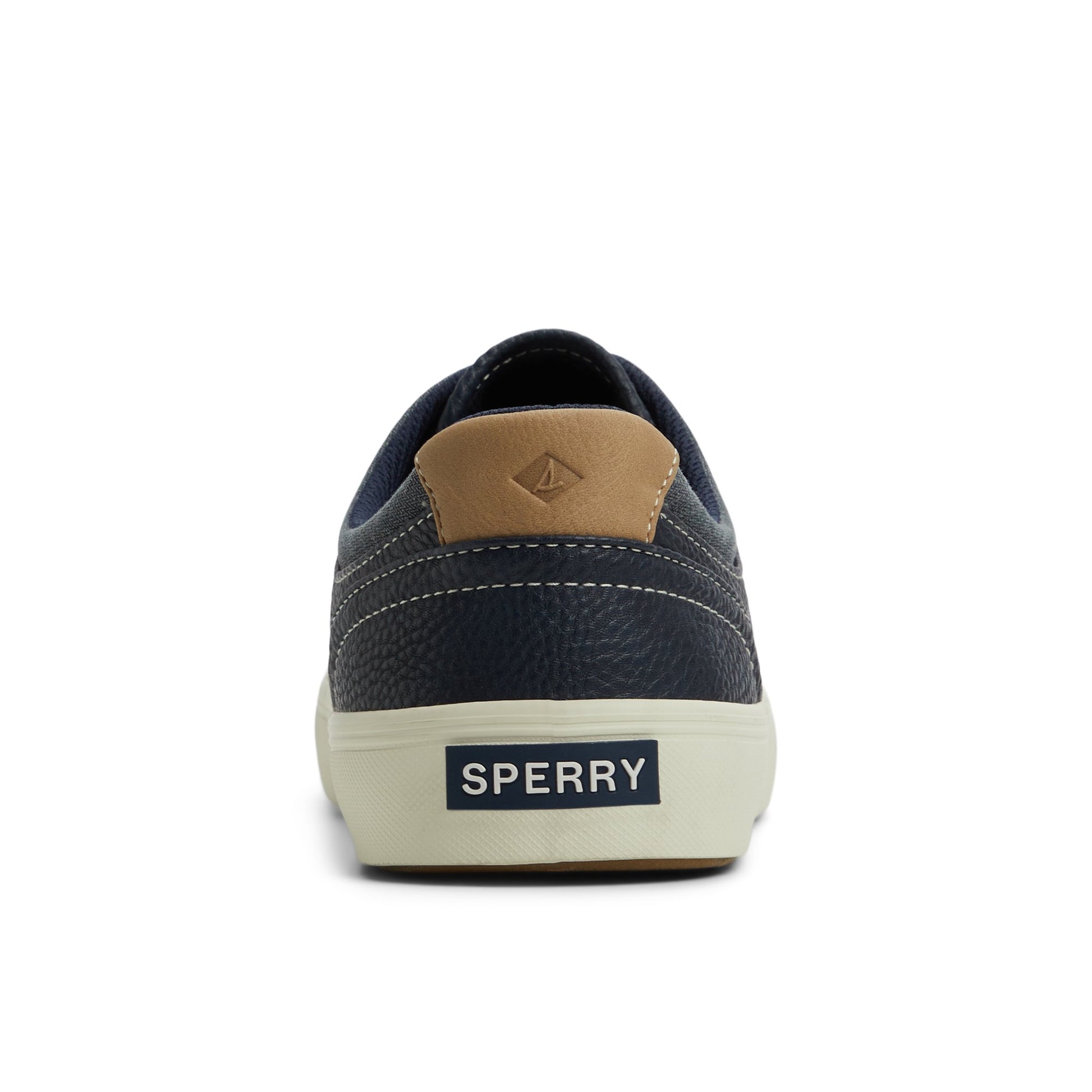 Three-quarter angle of Navy Moc Striper Sneakers Low Top Sneakers's front side