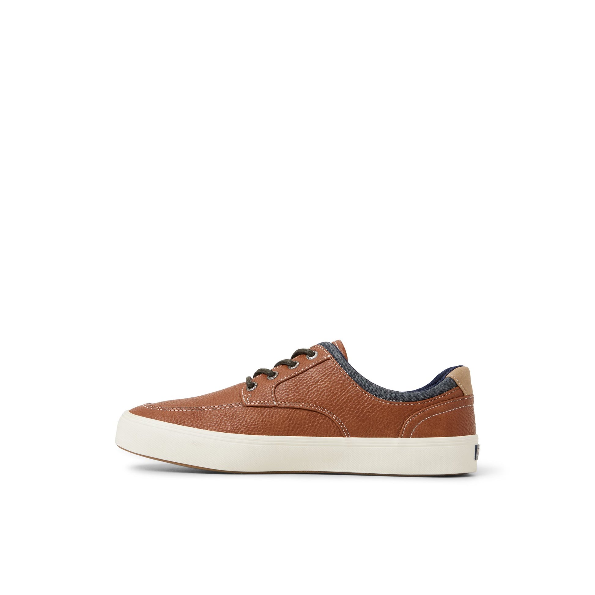 Three-quarter angle of Tan Moc Striper Sneakers Low Top Sneakers's back side