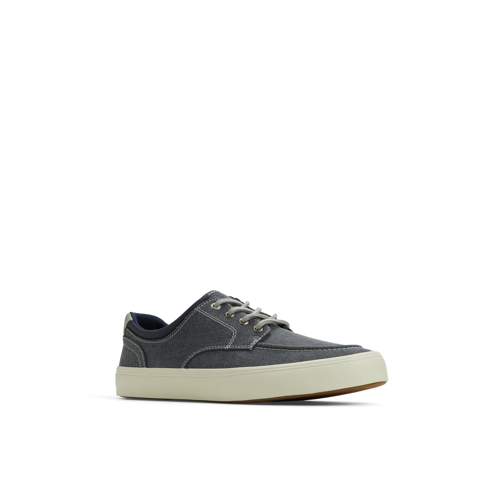Side view of Navy Moc Striper Sneakers Boat Shoe Sneaker