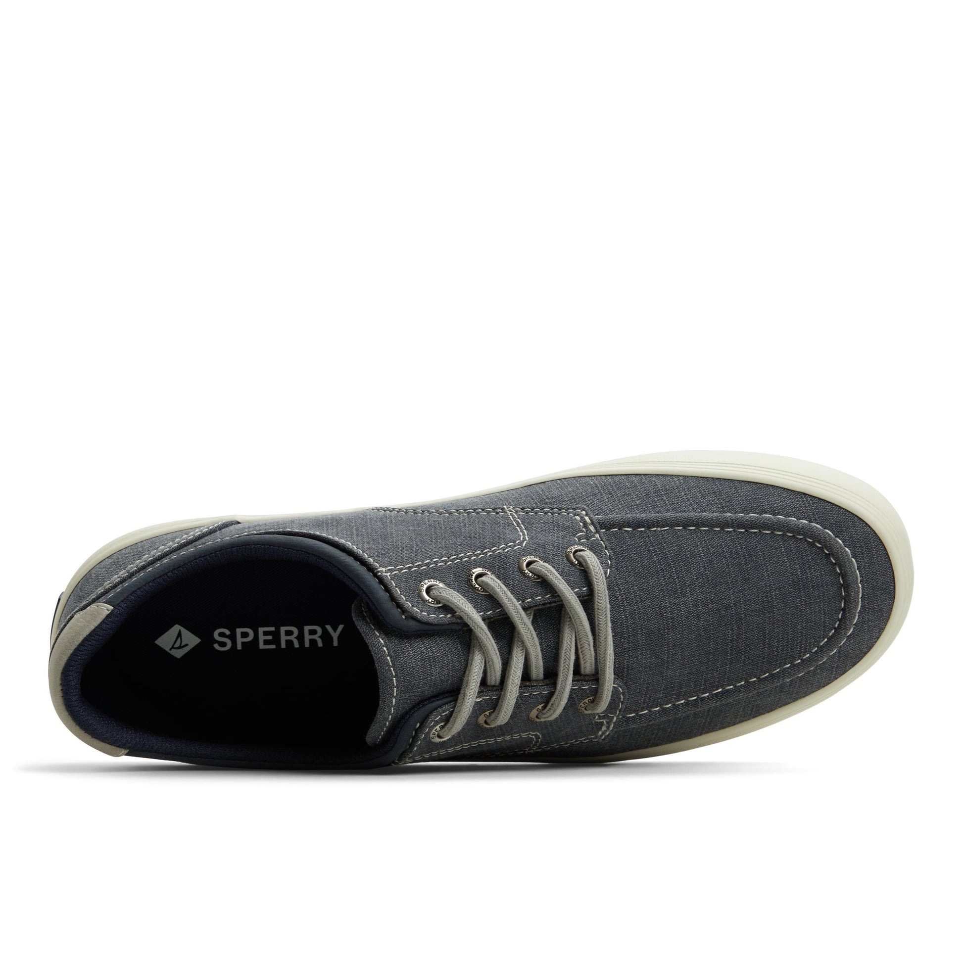 Top-down view of the Navy Moc Striper Sneakers Boat Shoe Sneaker