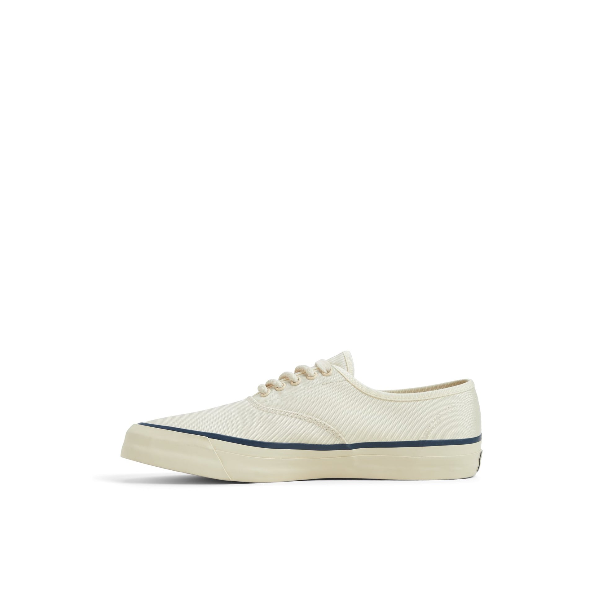 Three-quarter angle of White Sperry x BEAMS PLUS Nylon CVO Low Top Sneakers's back side