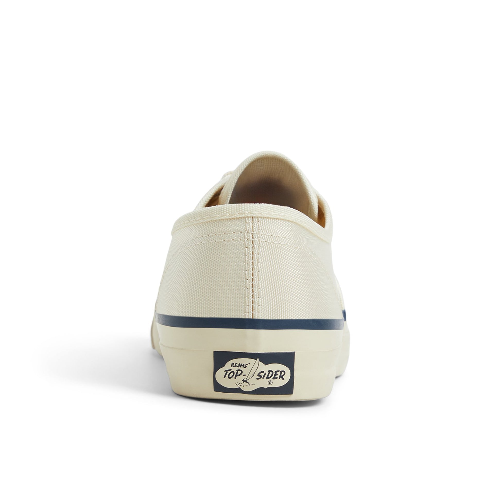 Three-quarter angle of White Sperry x BEAMS PLUS Nylon CVO Low Top Sneakers's front side
