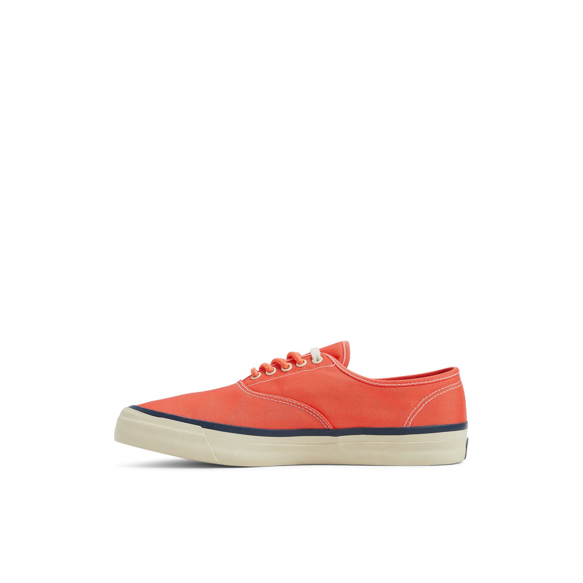 Three-quarter angle of Red Sperry x BEAMS PLUS Nylon CVO Low Top Sneakers's back side