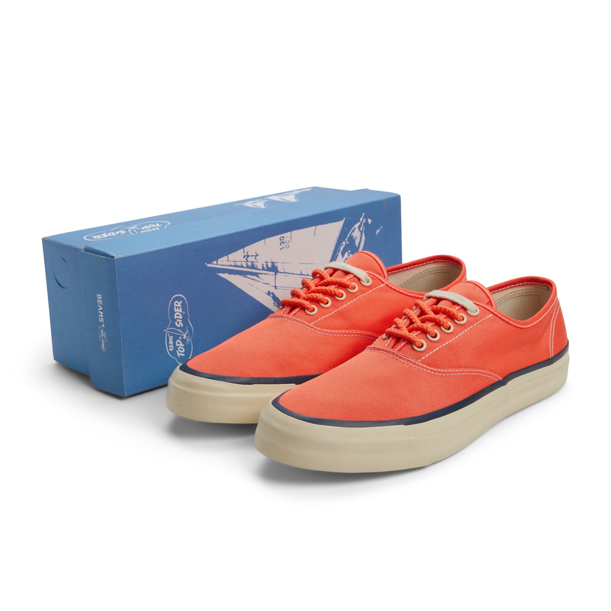 View of Red Sperry x BEAMS PLUS Nylon CVO Low Top Sneakers's sole